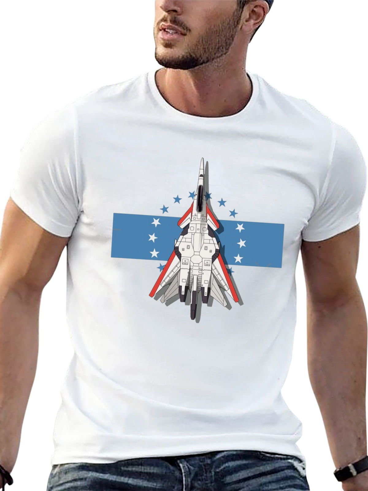 Jet Fighter Tee - Honduras Flag Inspired Graphic T-Shirt