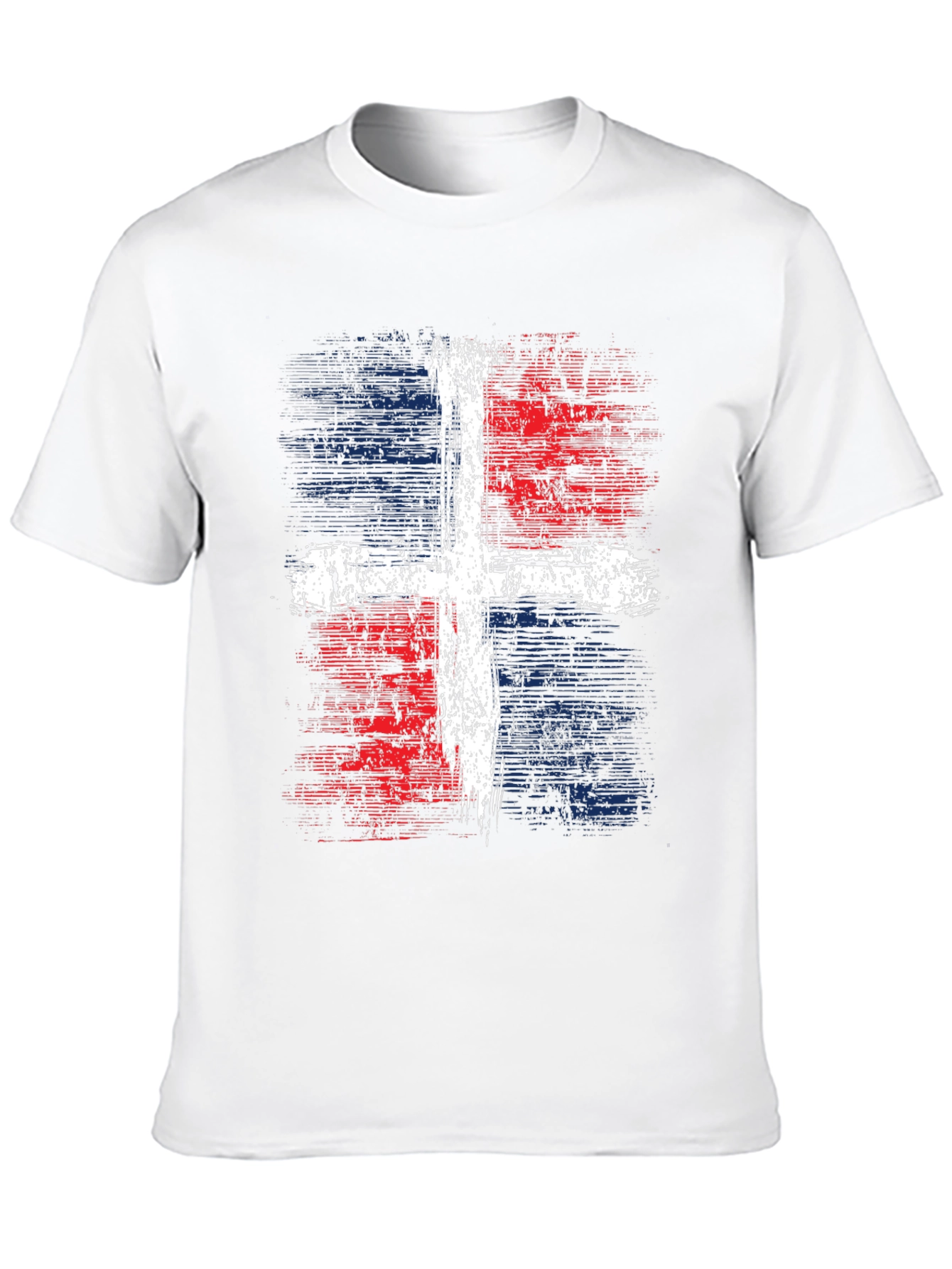 Dominican Republic Flag Cross Graphic T-Shirt