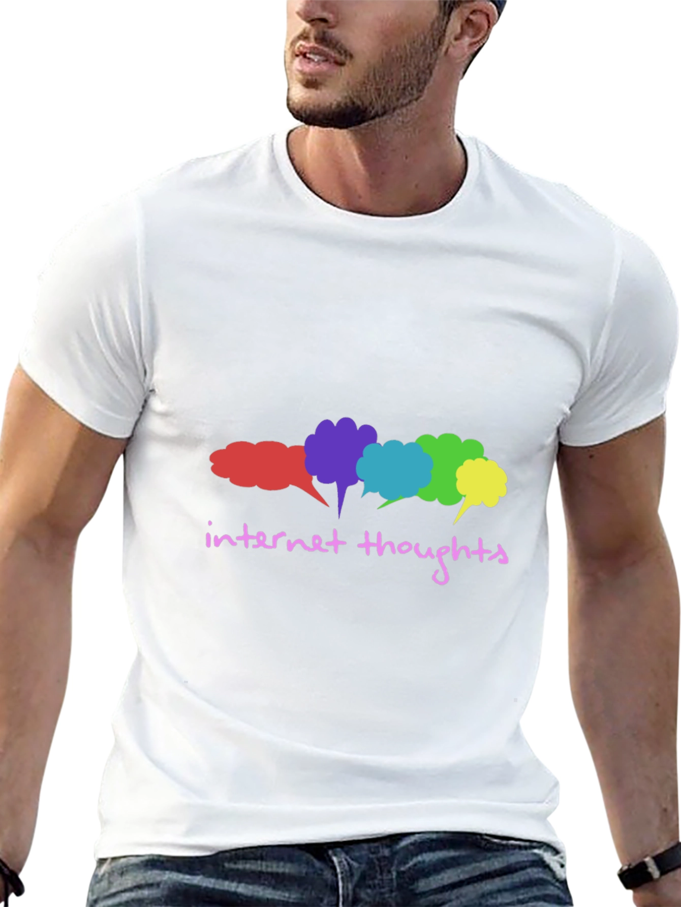 Internet Thoughts Graphic Tee - Trendy Black T-Shirt