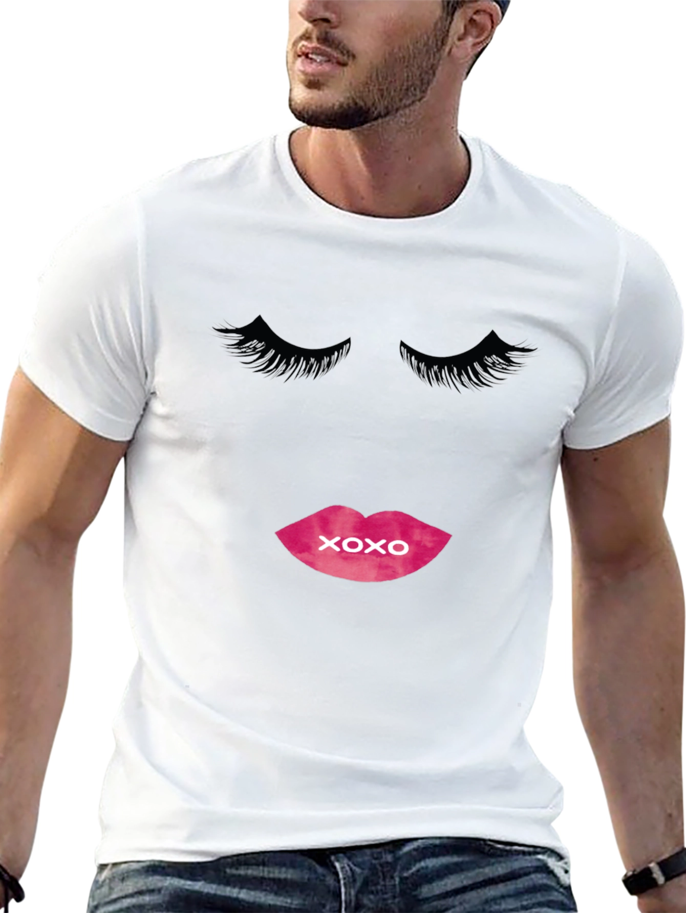 XOXO Lips Graphic Black T-Shirt
