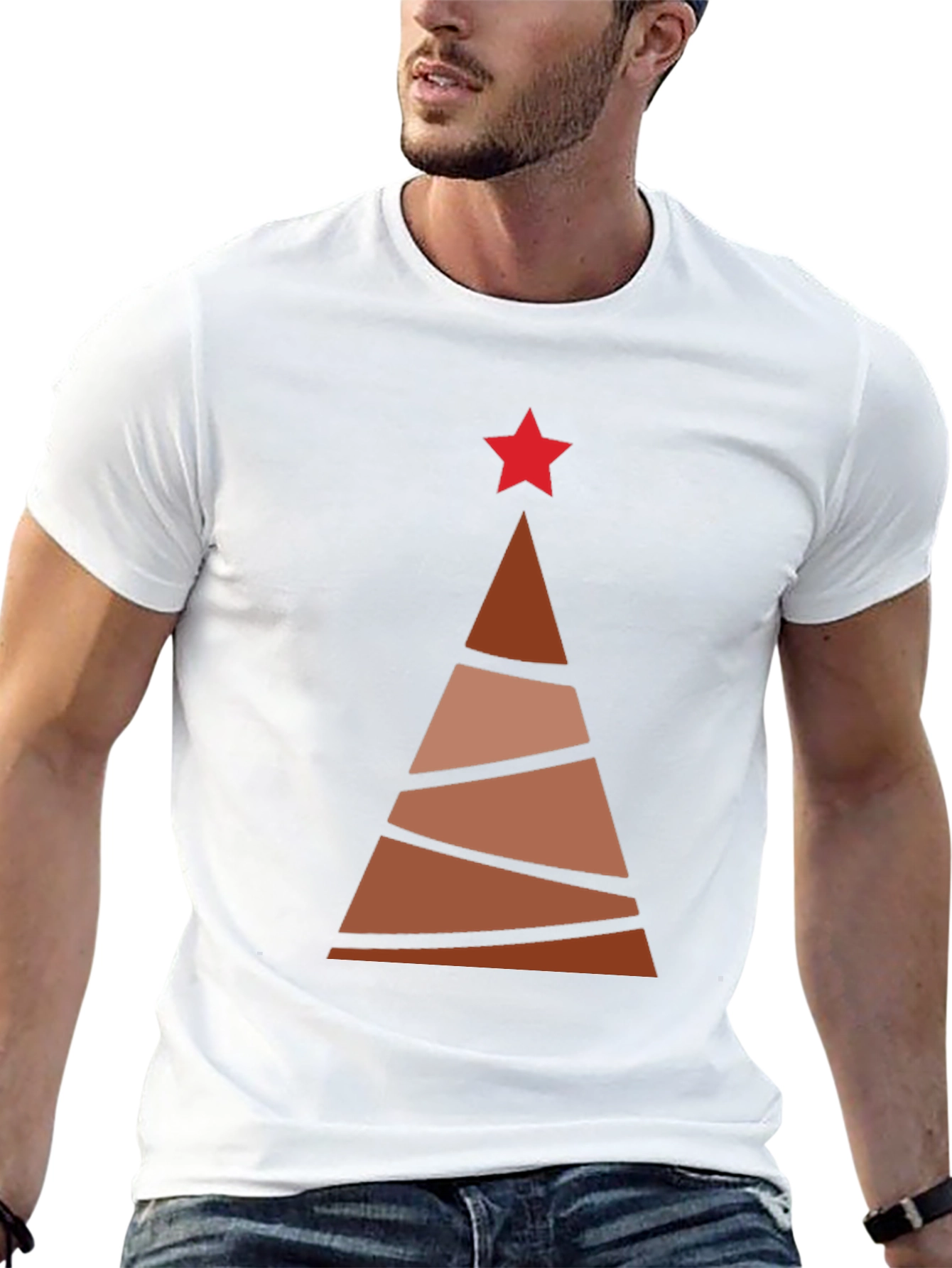 Abstract Christmas Tree Graphic Tee - Holiday Style