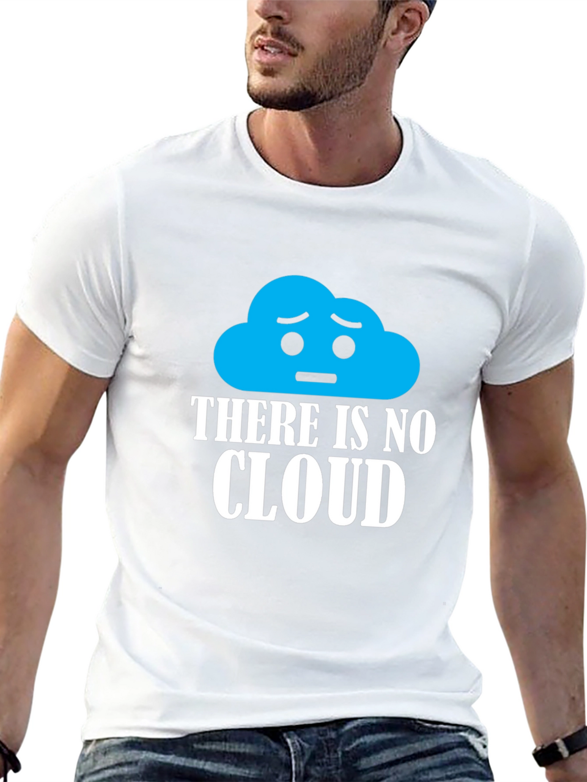 No Cloud Graphic Print Black T-Shirt
