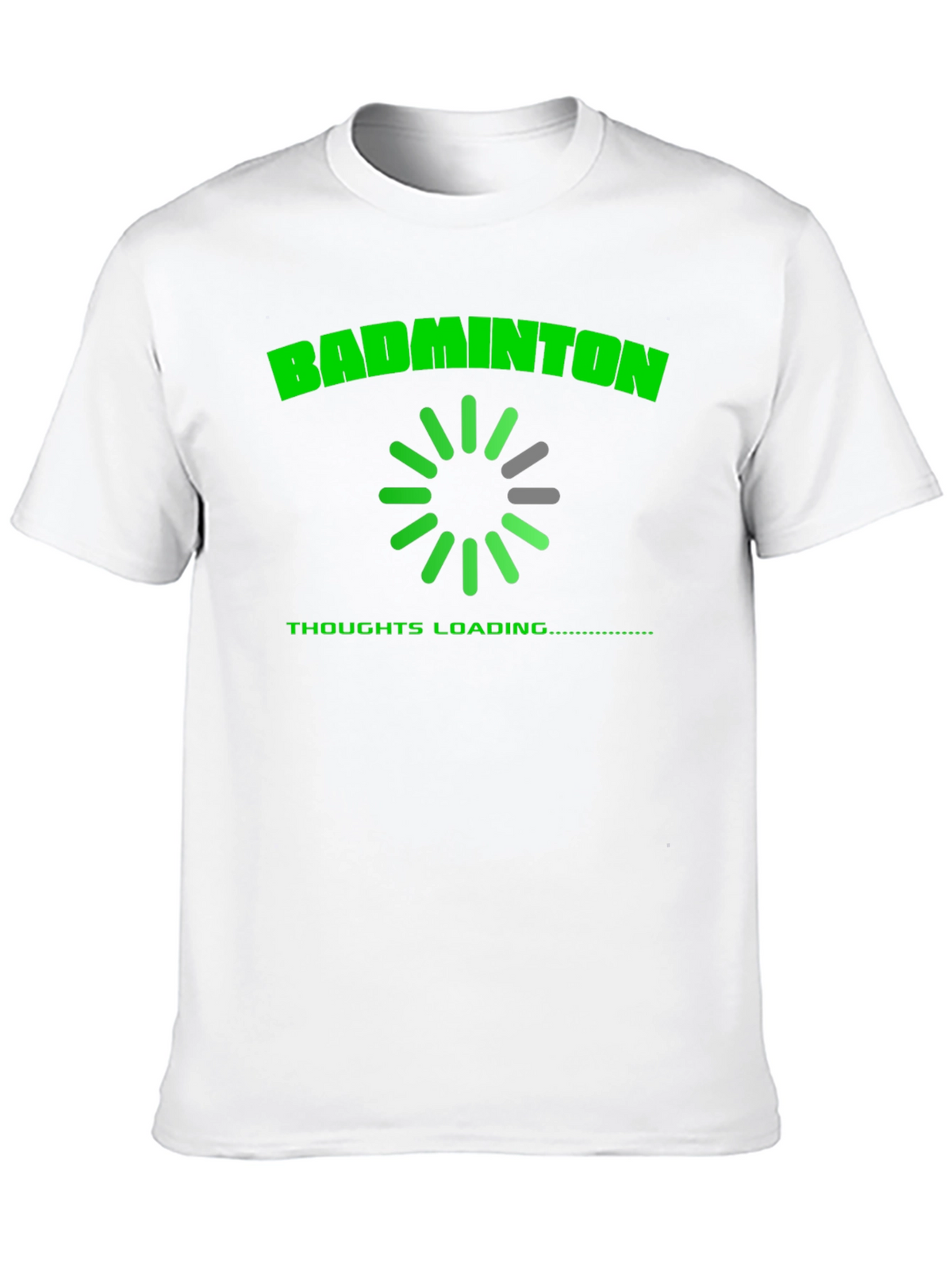 Badminton Thoughts Loading T-Shirt - Black Cotton Tee