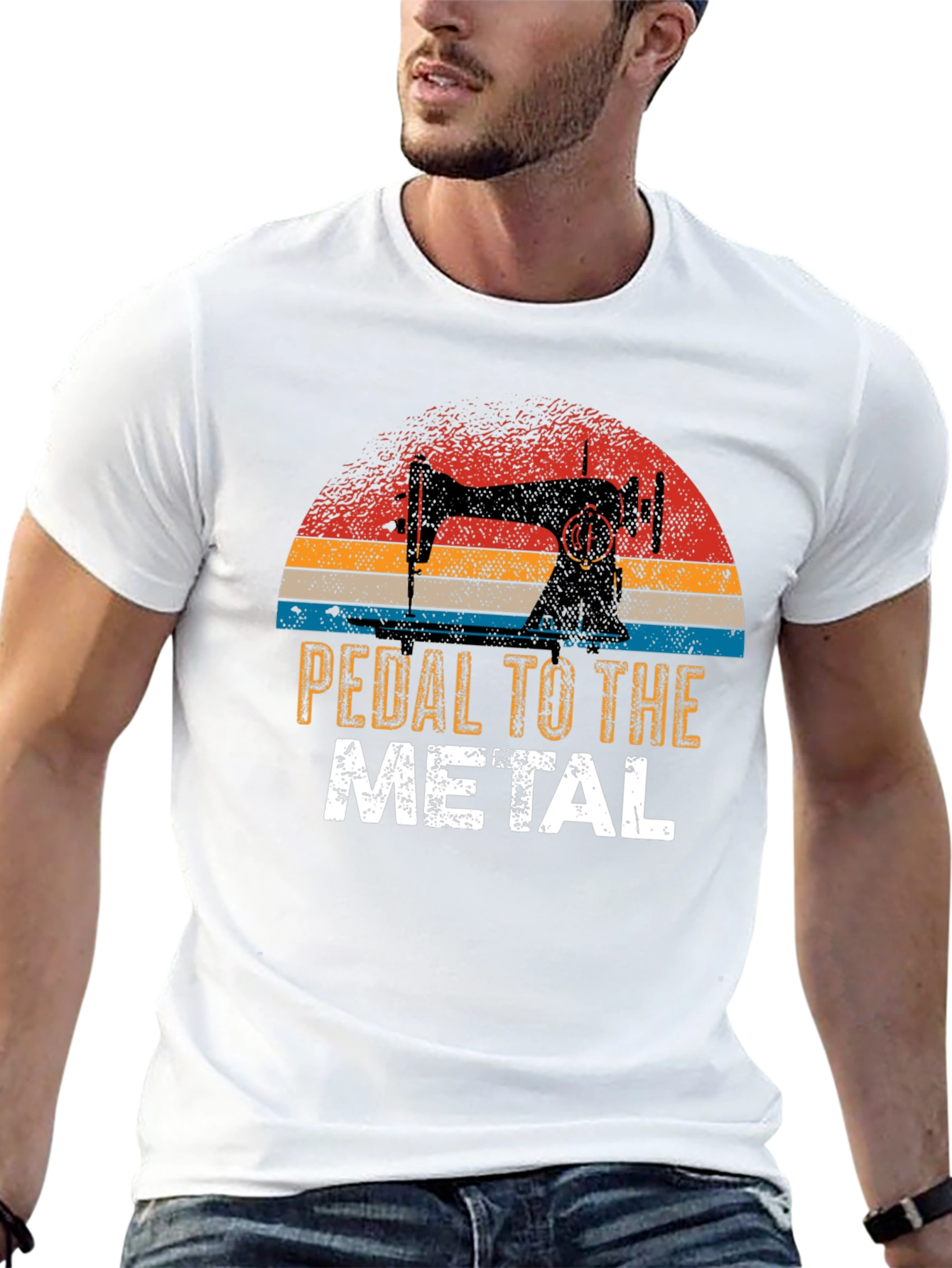 Pedal to the Metal Sewing Machine Graphic T-Shirt