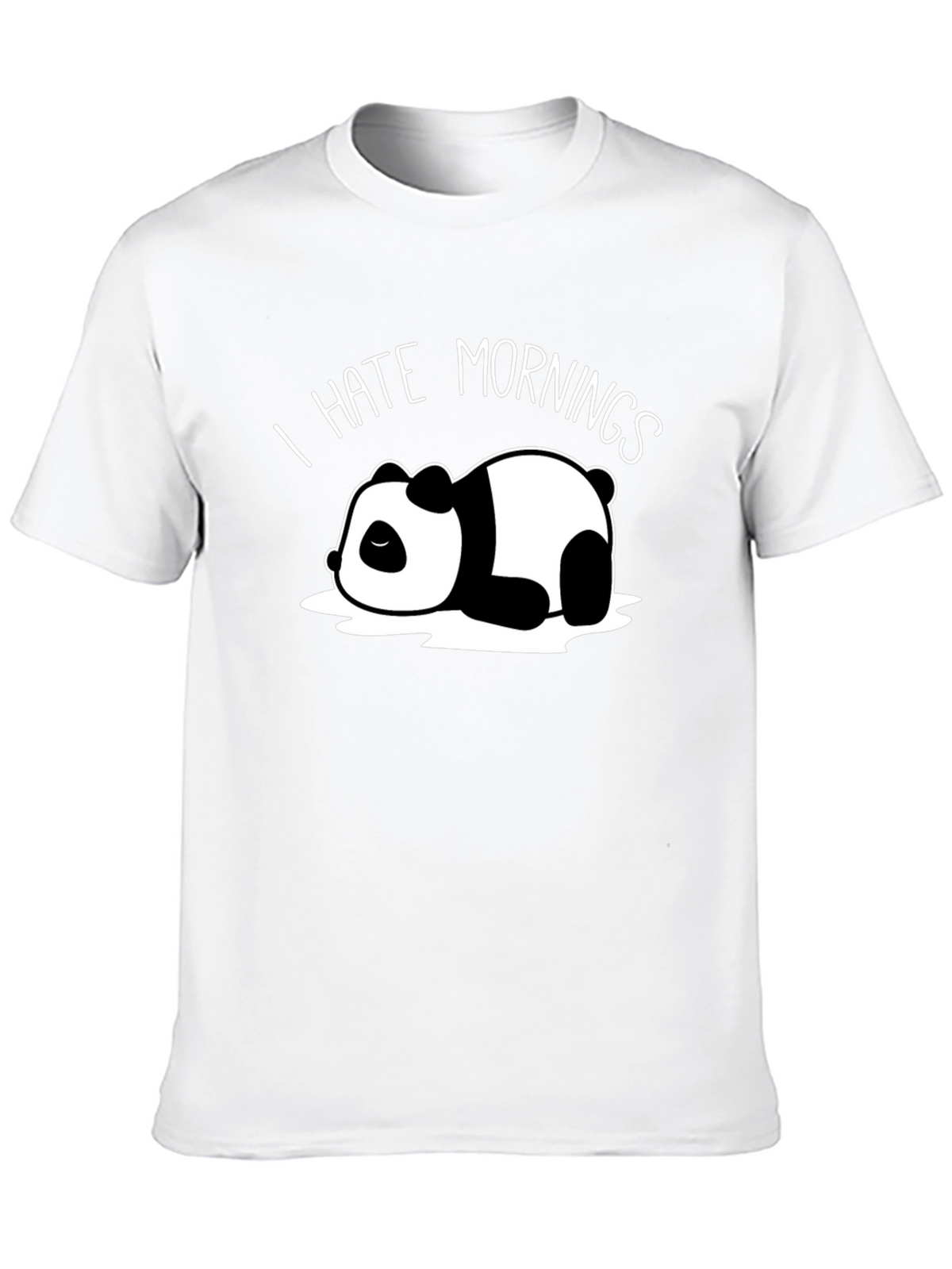 I Hate Mornings Panda Black T-Shirt