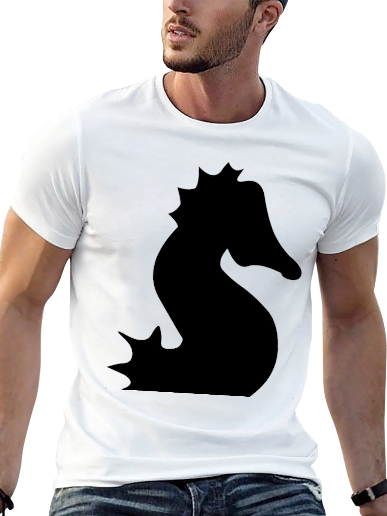 Seahorse Silhouette Black T-Shirt