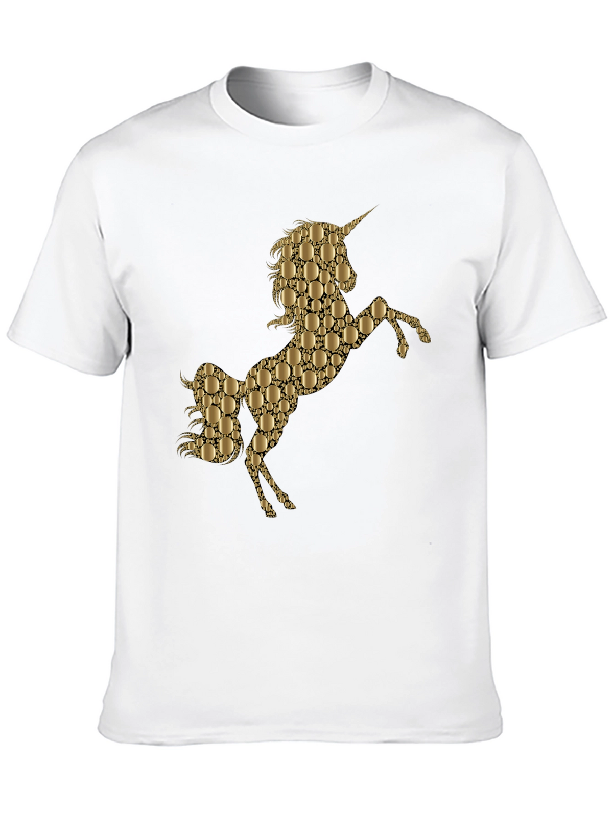 Gold Unicorn Graphic Black T-Shirt