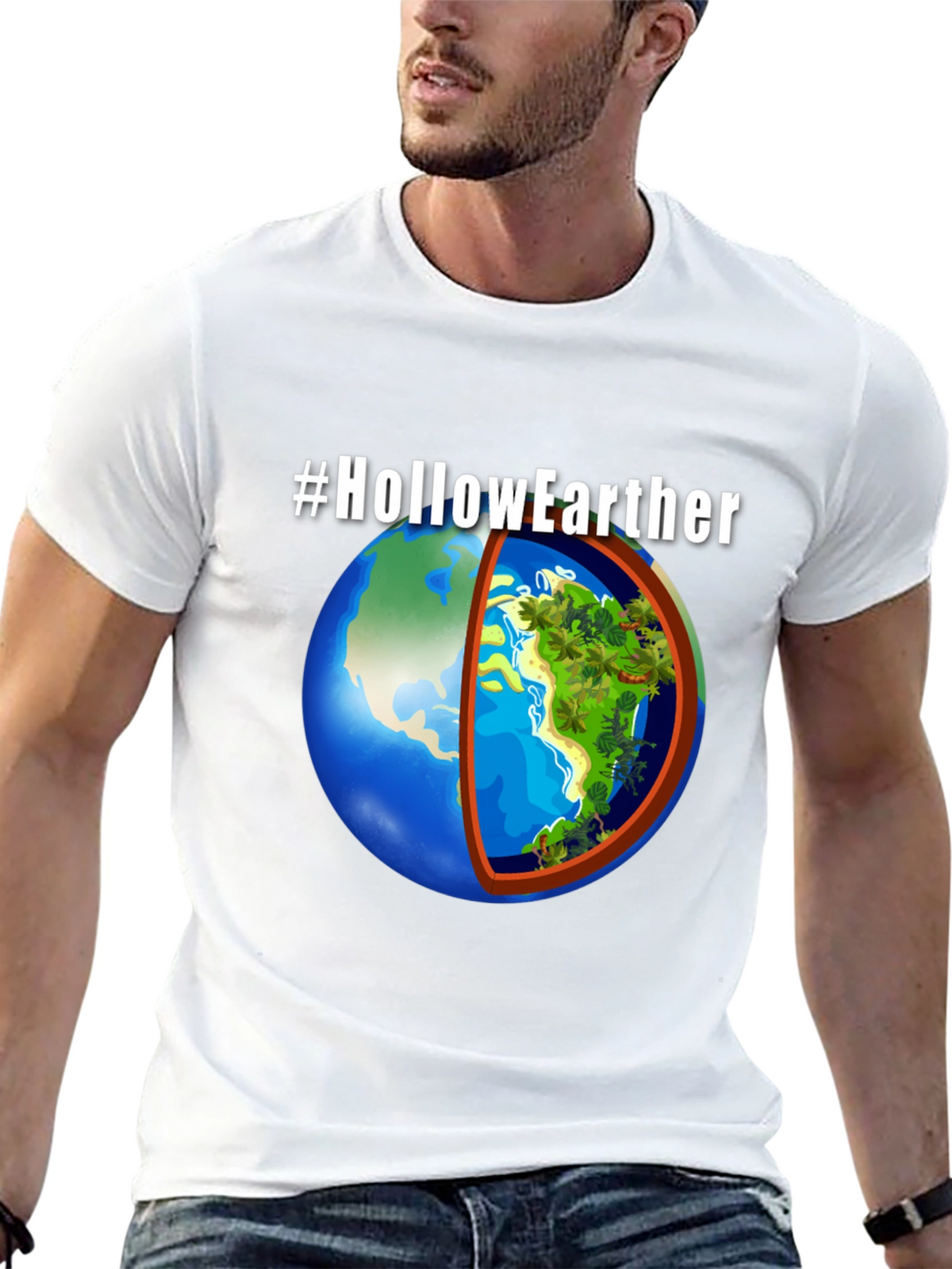 Hollow Earther Graphic T-Shirt - Conspiracy Theory Tee