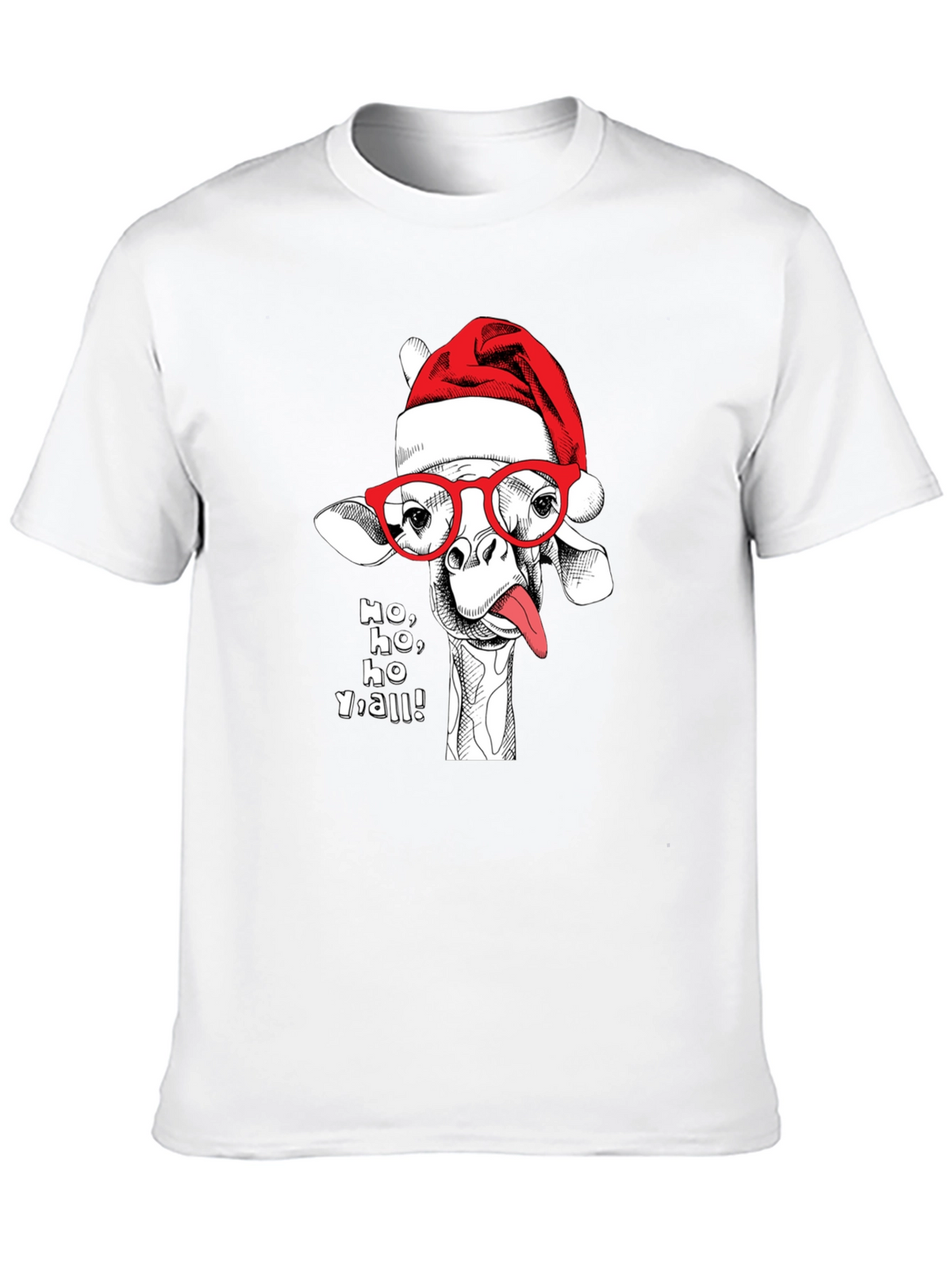 Holiday Giraffe Tee - Ho Ho Yall!
