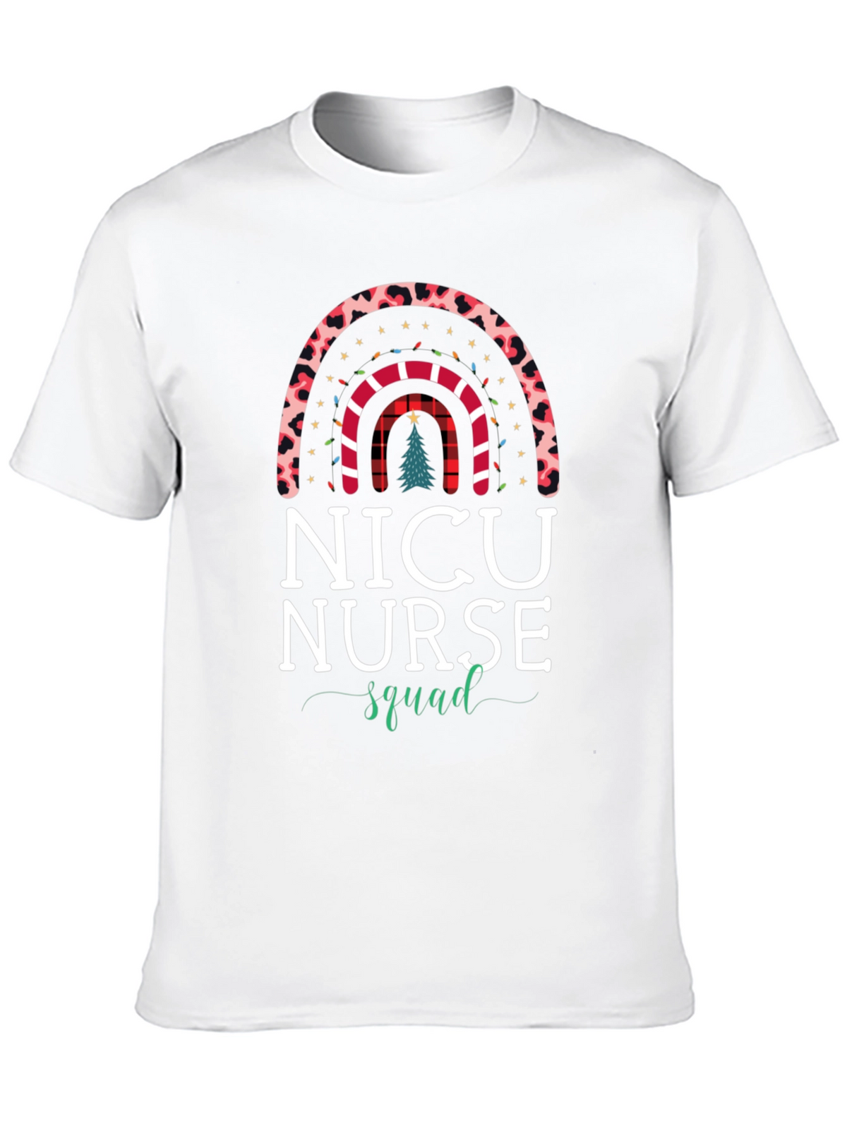 NICU Nurse Squad Christmas Rainbow T-Shirt