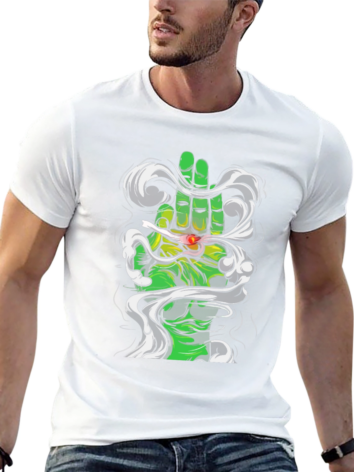 Green Hand Graphic Tee - Unique Design T-Shirt