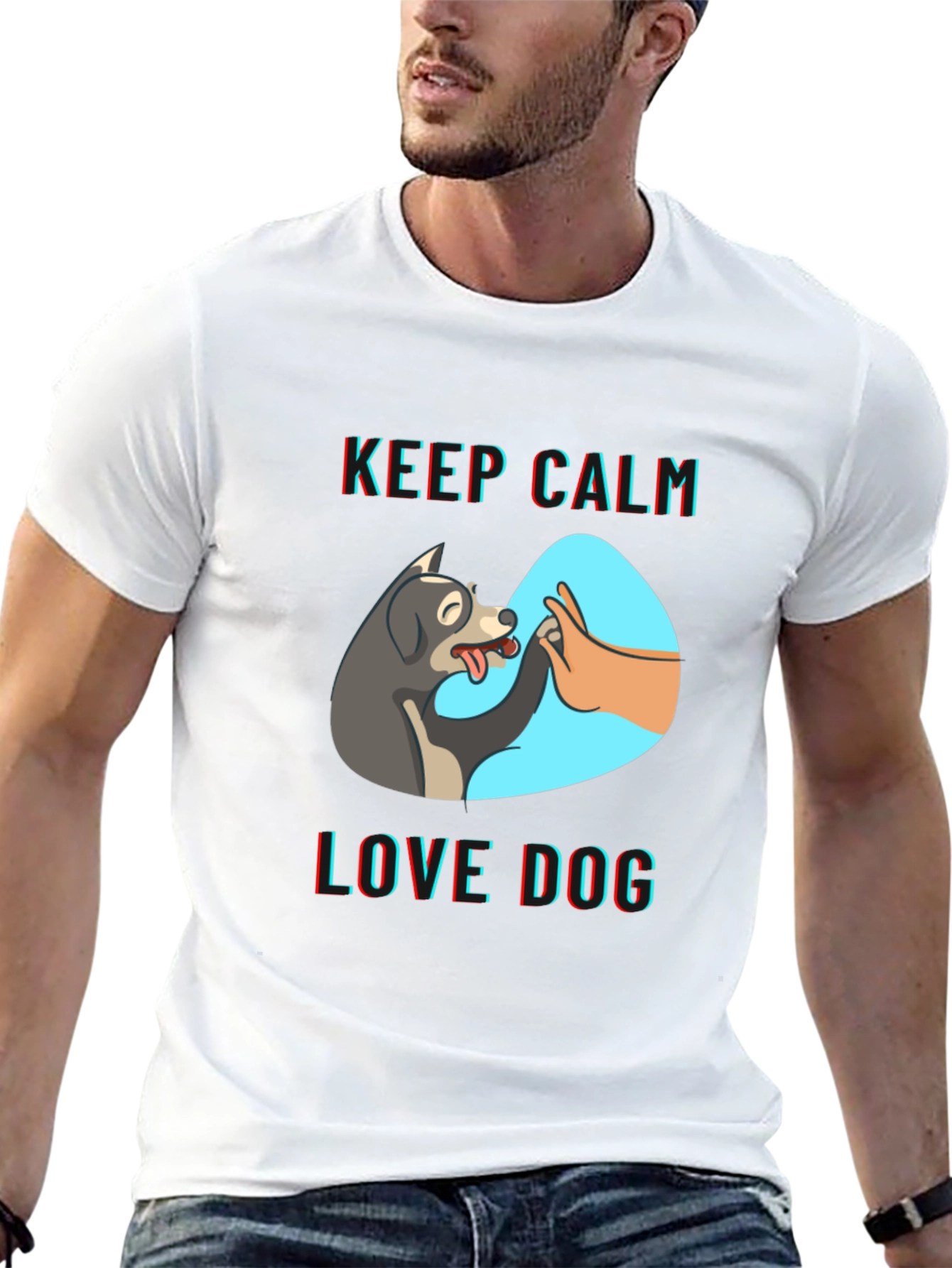 Keep Calm Love Dog T-Shirt | Unique Design