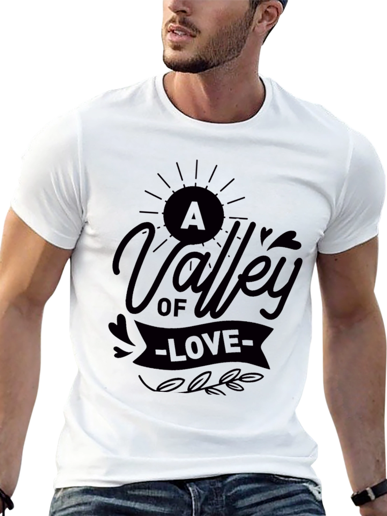 A Valley of Love Graphic Black T-Shirt