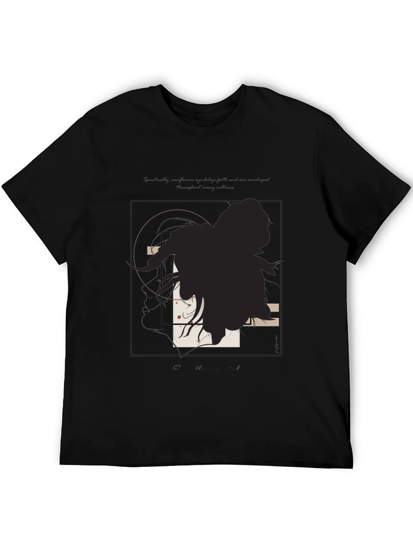 Abstract Anime Graphic Black Tee