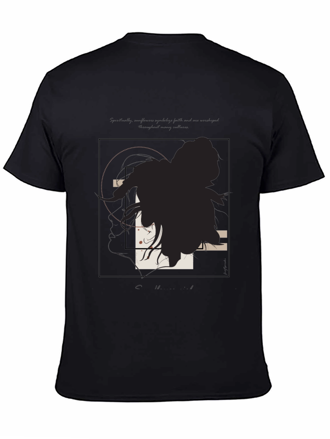 Abstract Anime Graphic Black Tee