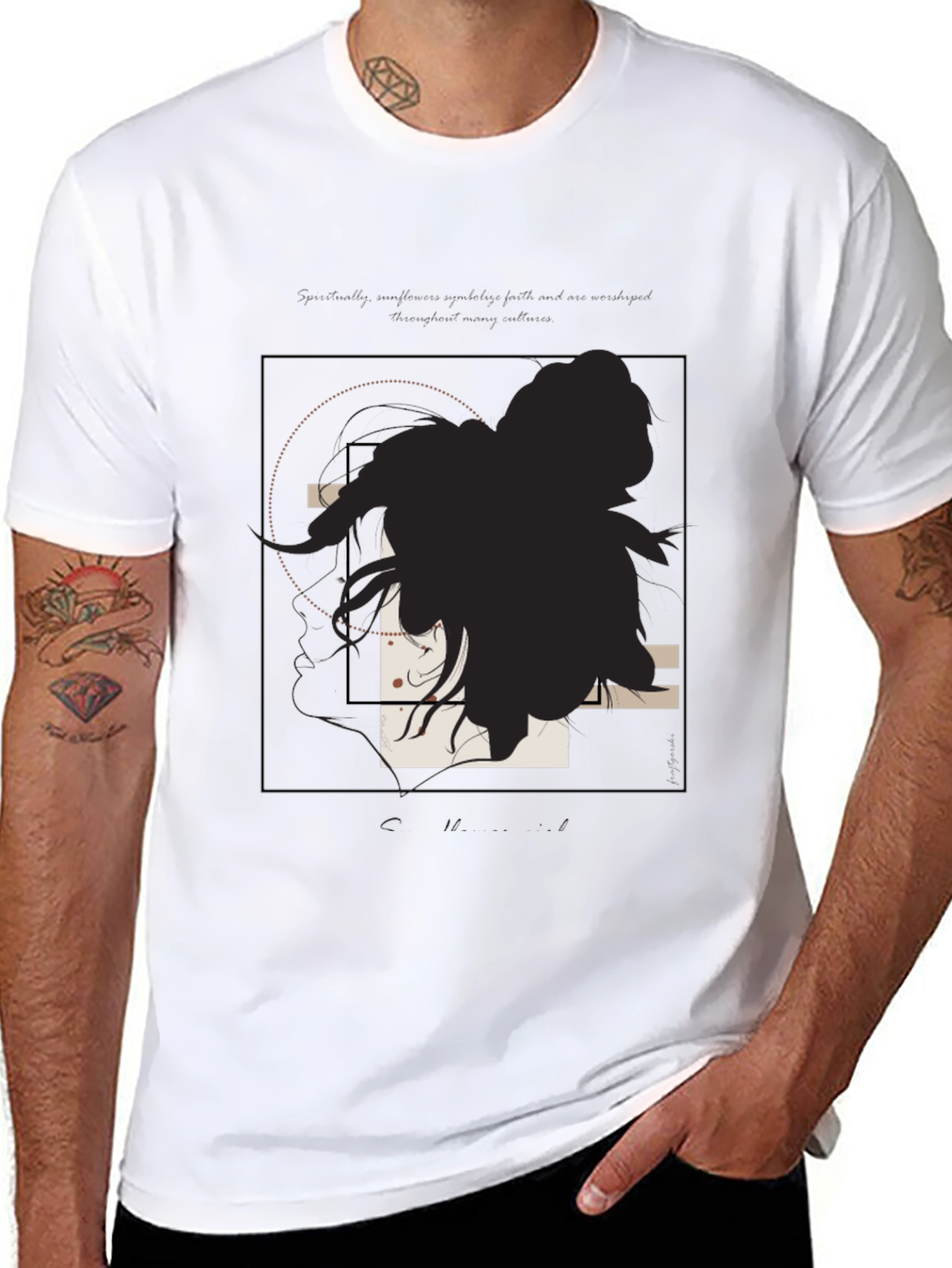 Abstract Anime Graphic Black Tee