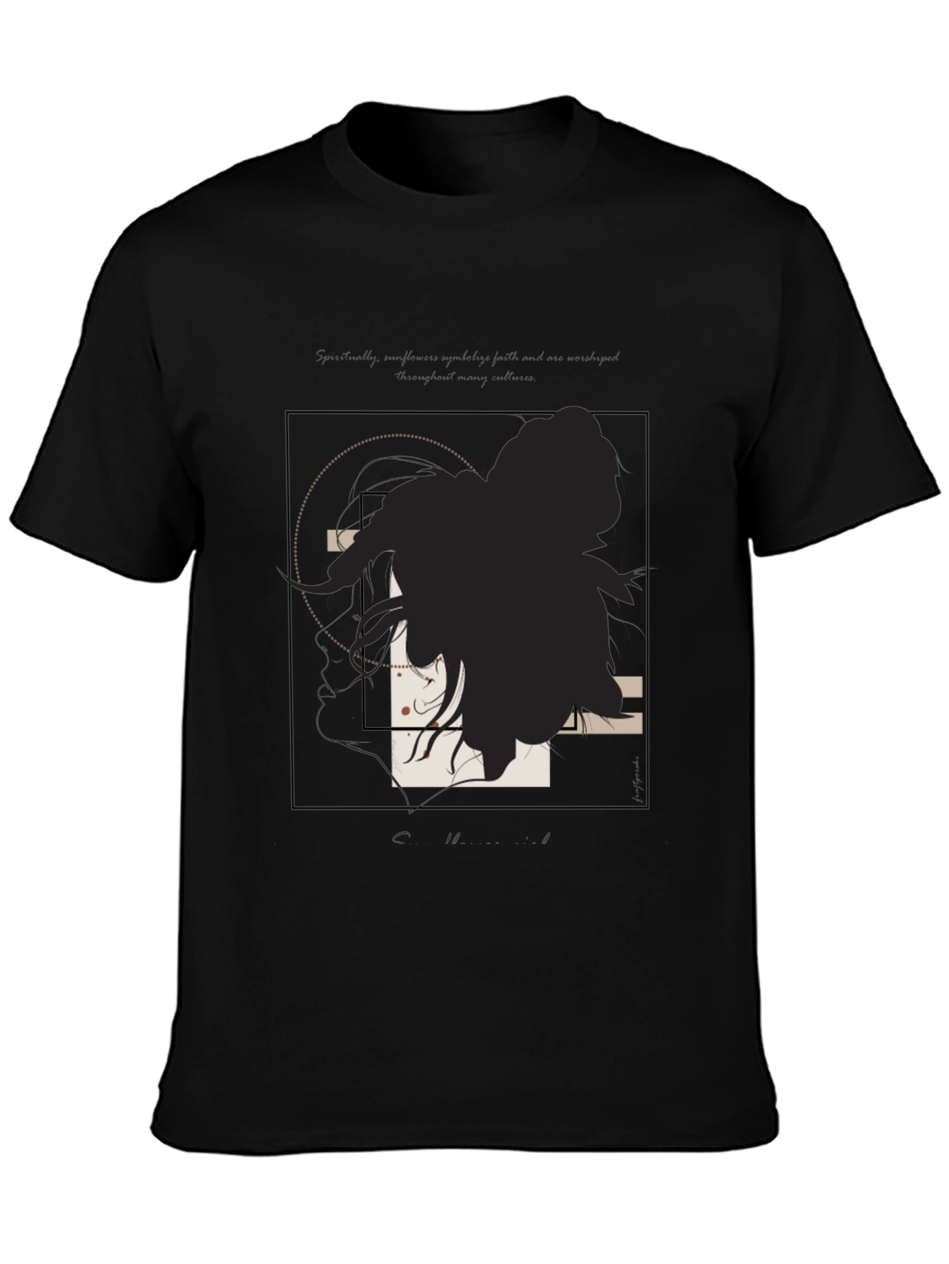 Abstract Anime Graphic Black Tee