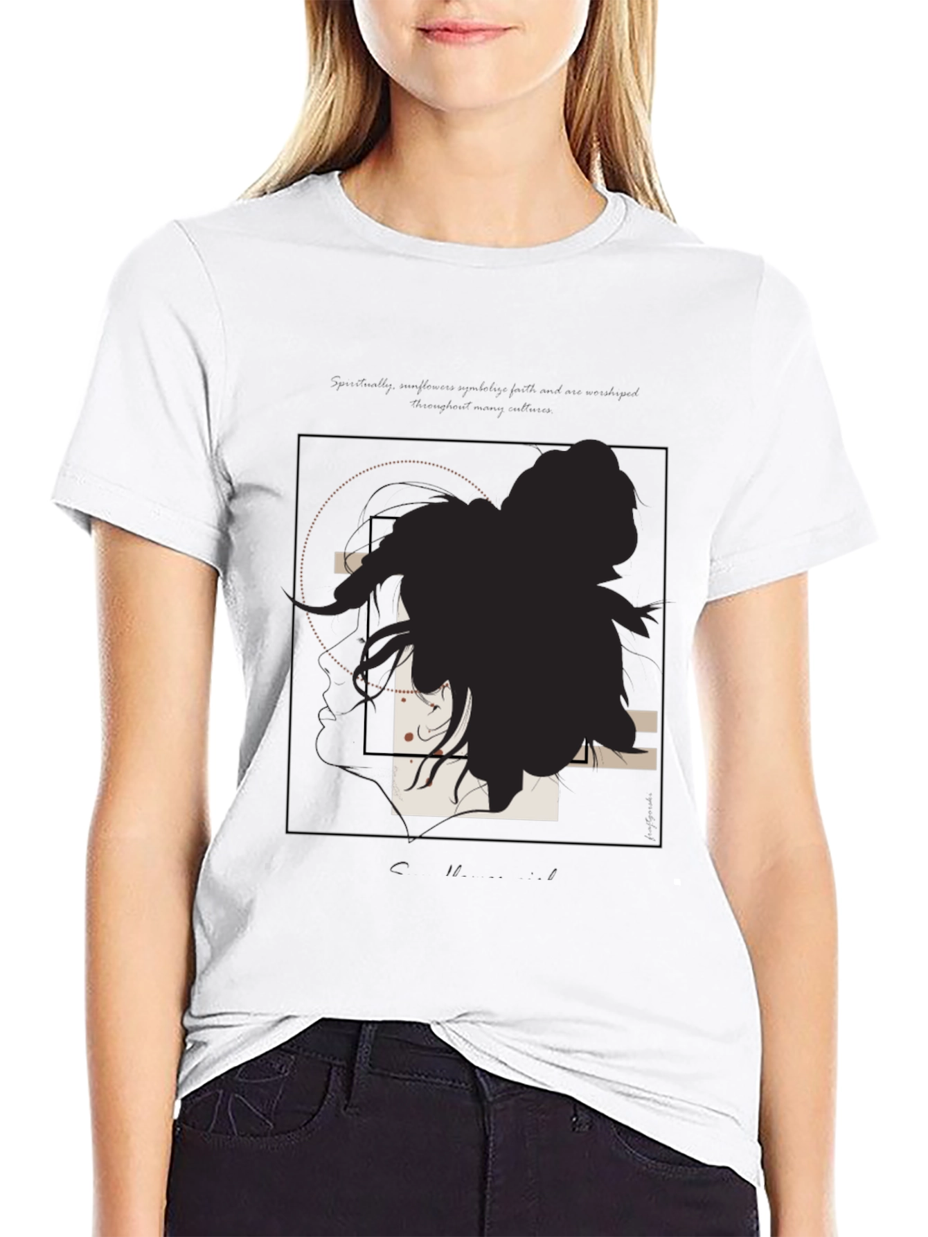 Abstract Anime Graphic Black Tee