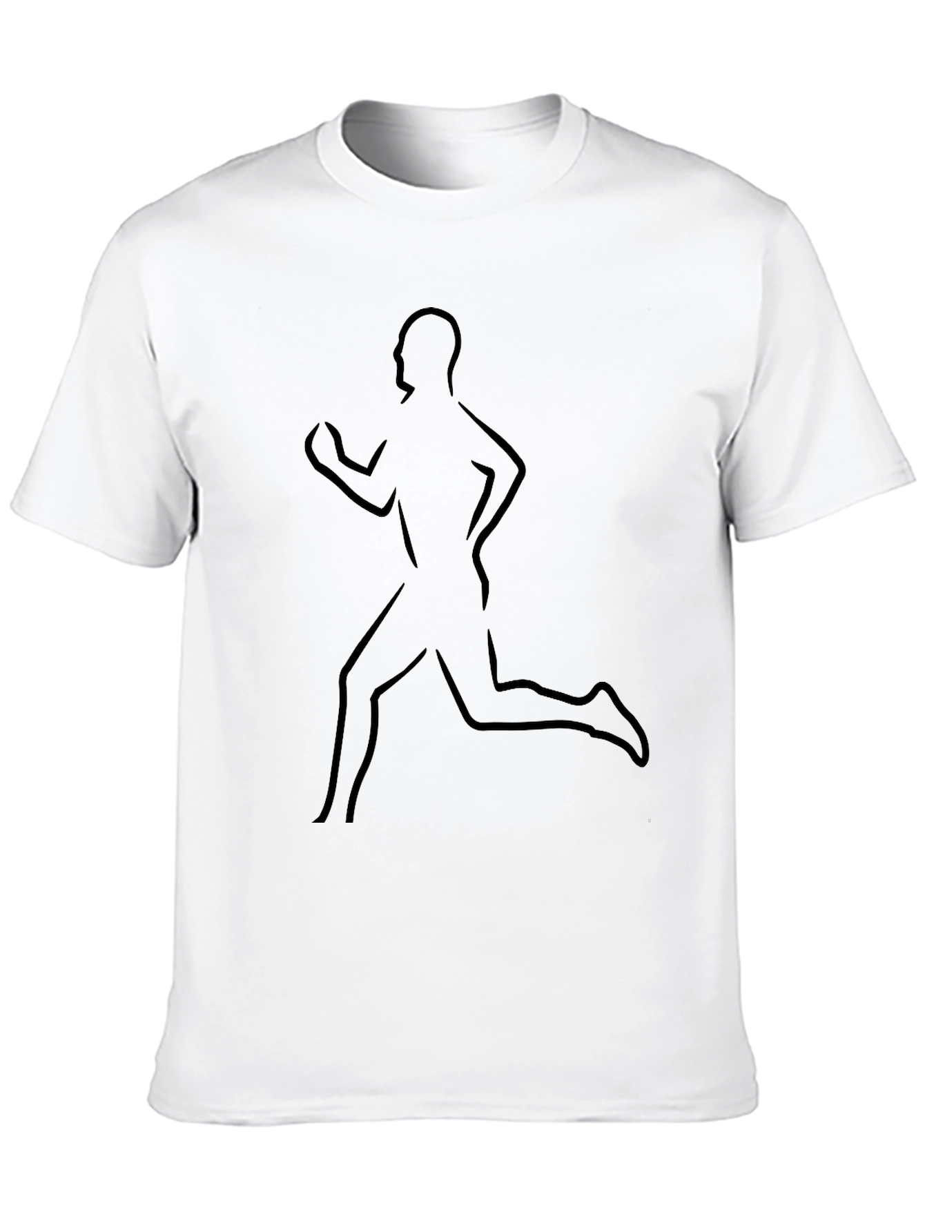 Running Man Graphic Tee - Sleek Black Cotton T-Shirt