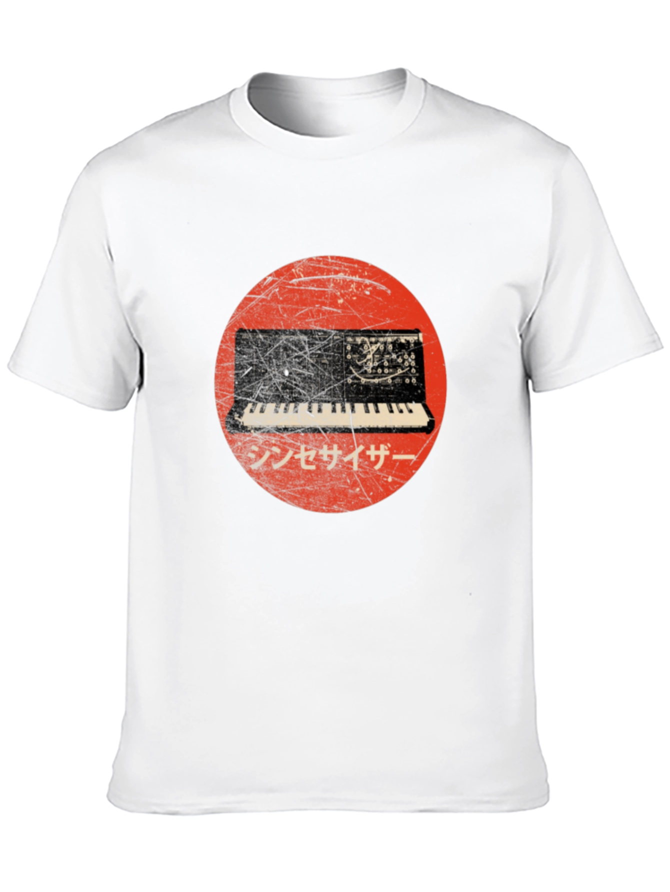 Synthwave Japanese Circle T-Shirt - Black
