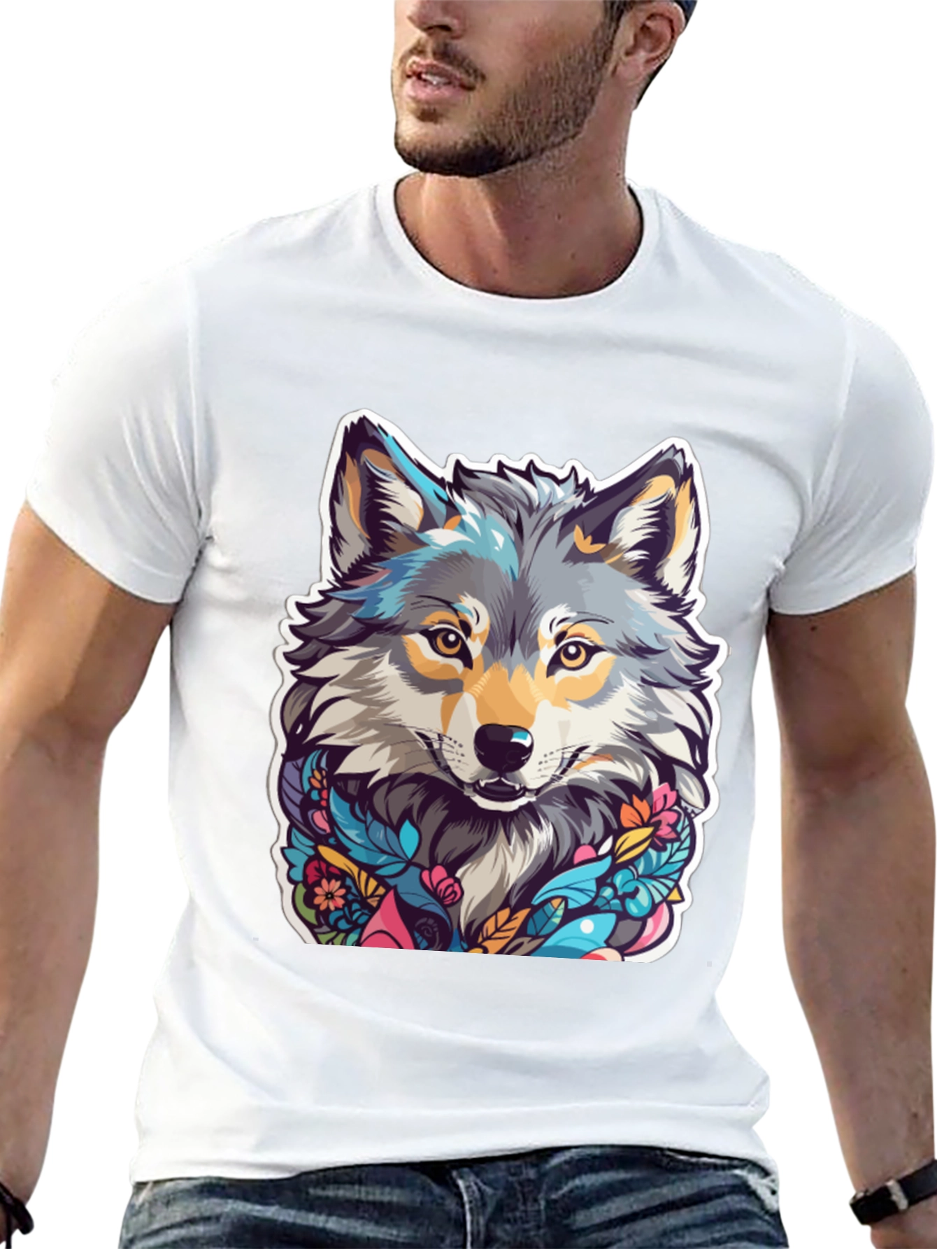 Wolf Art Black T-Shirt