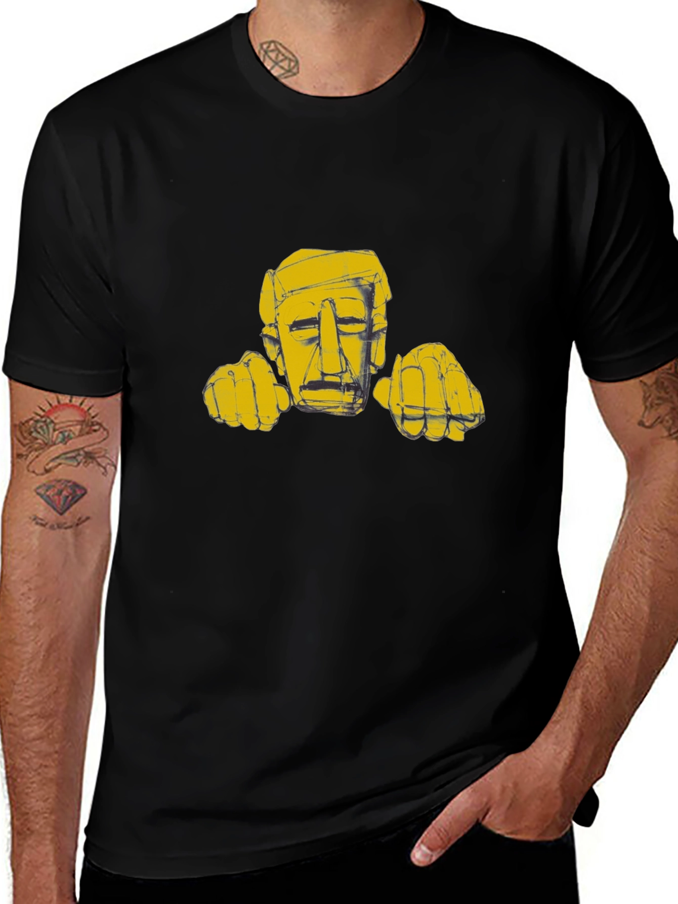 Abstract Art Graphic Tee - Black
