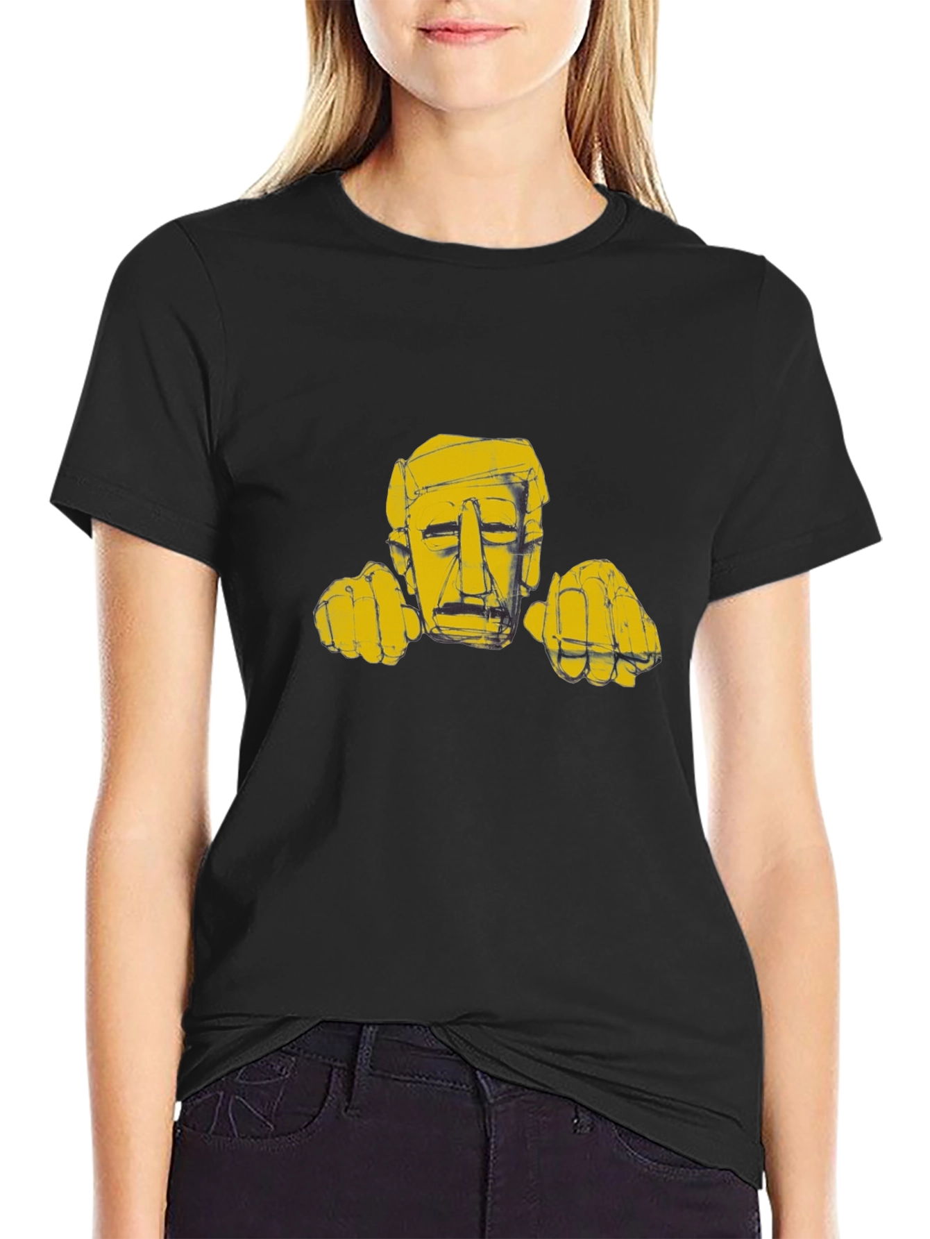 Abstract Art Graphic Tee - Black