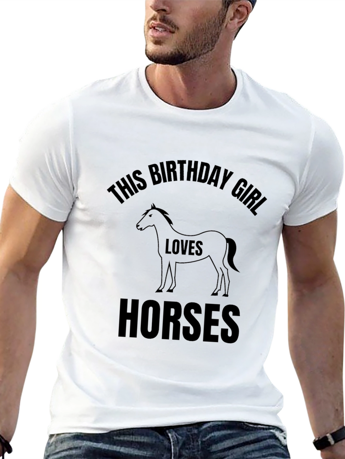 Birthday Girl Loves Horses Graphic T-Shirt