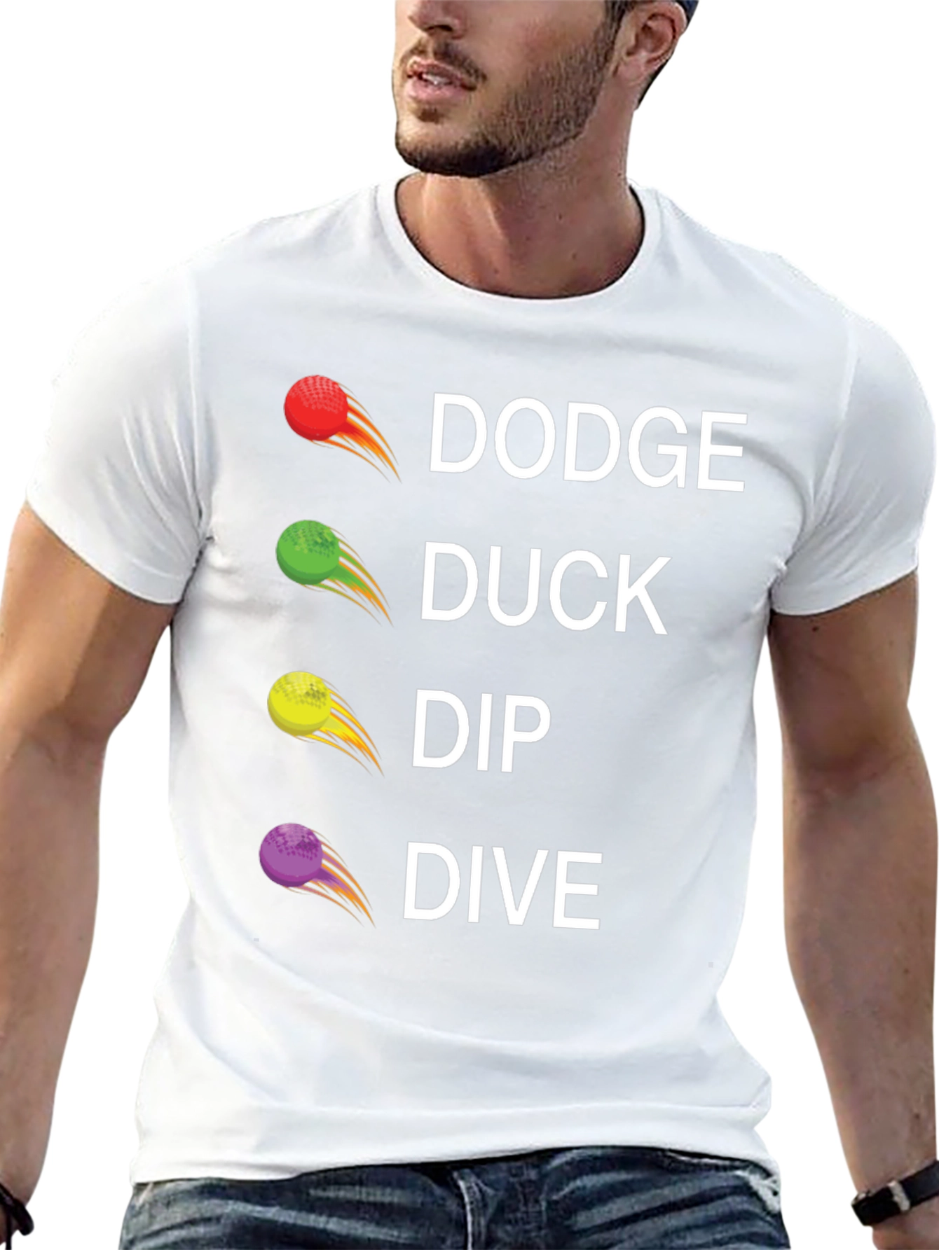 Dodge Duck Dip Dive Graphic Tee - Dodgeball Shirt