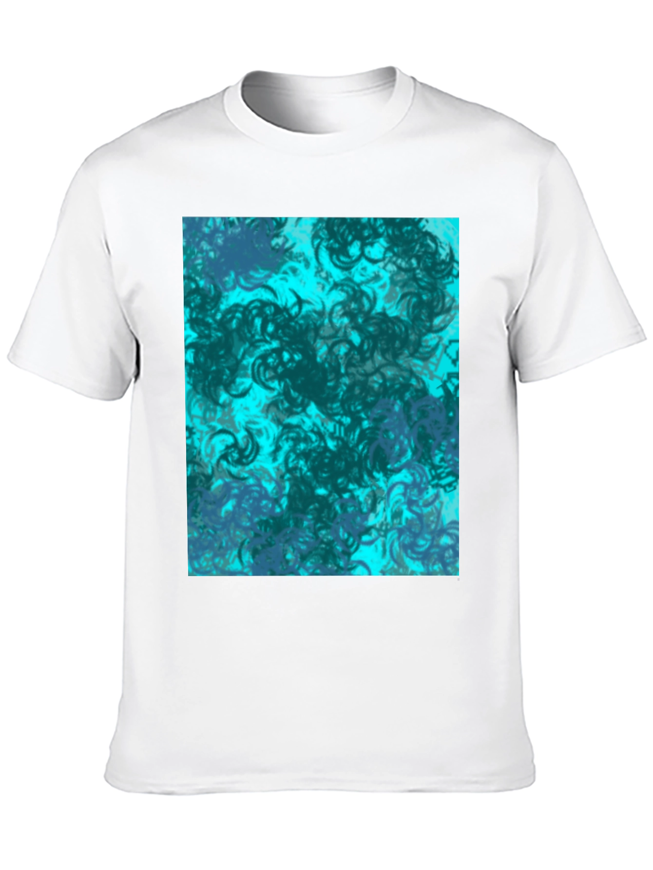 Abstract Swirl Graphic Print Black T-Shirt