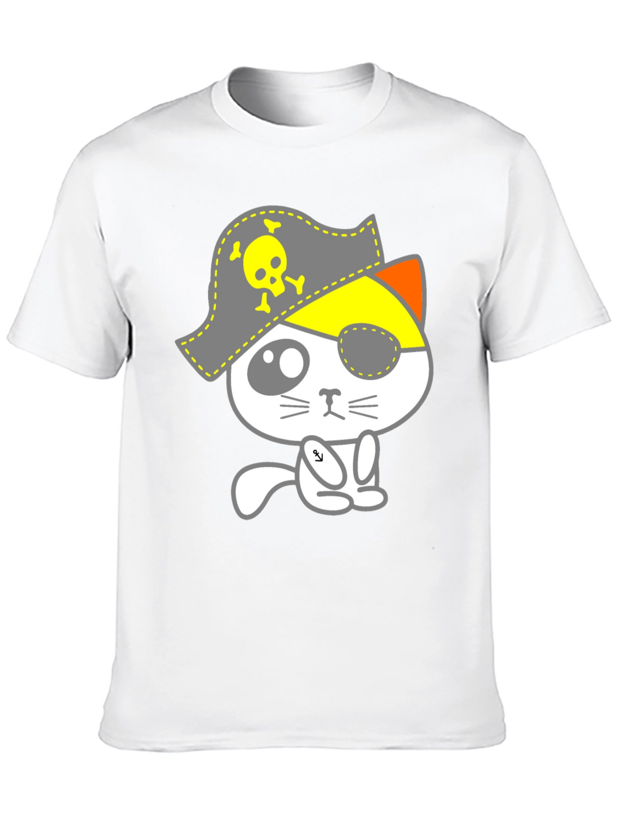Pirate Cat Graphic T-Shirt - Mens Black Tee