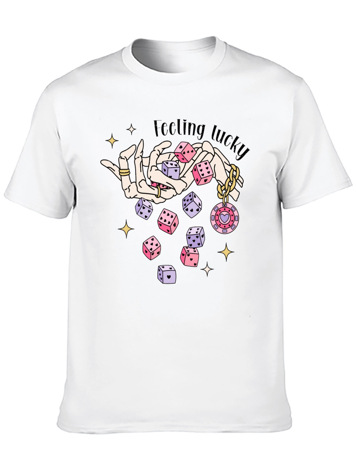 Lucky Dice Graphic Tee - Black Cotton Blend