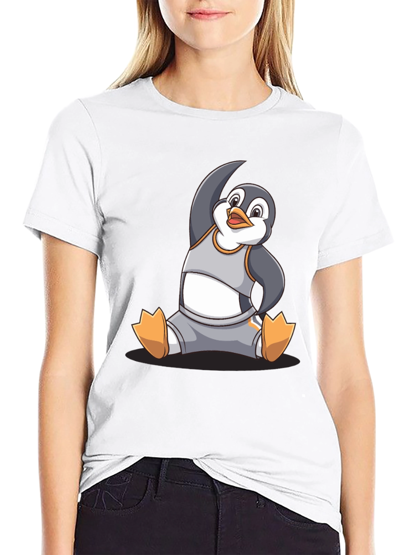 Yoga Penguin Graphic T-Shirt - Comfy Cotton Blend