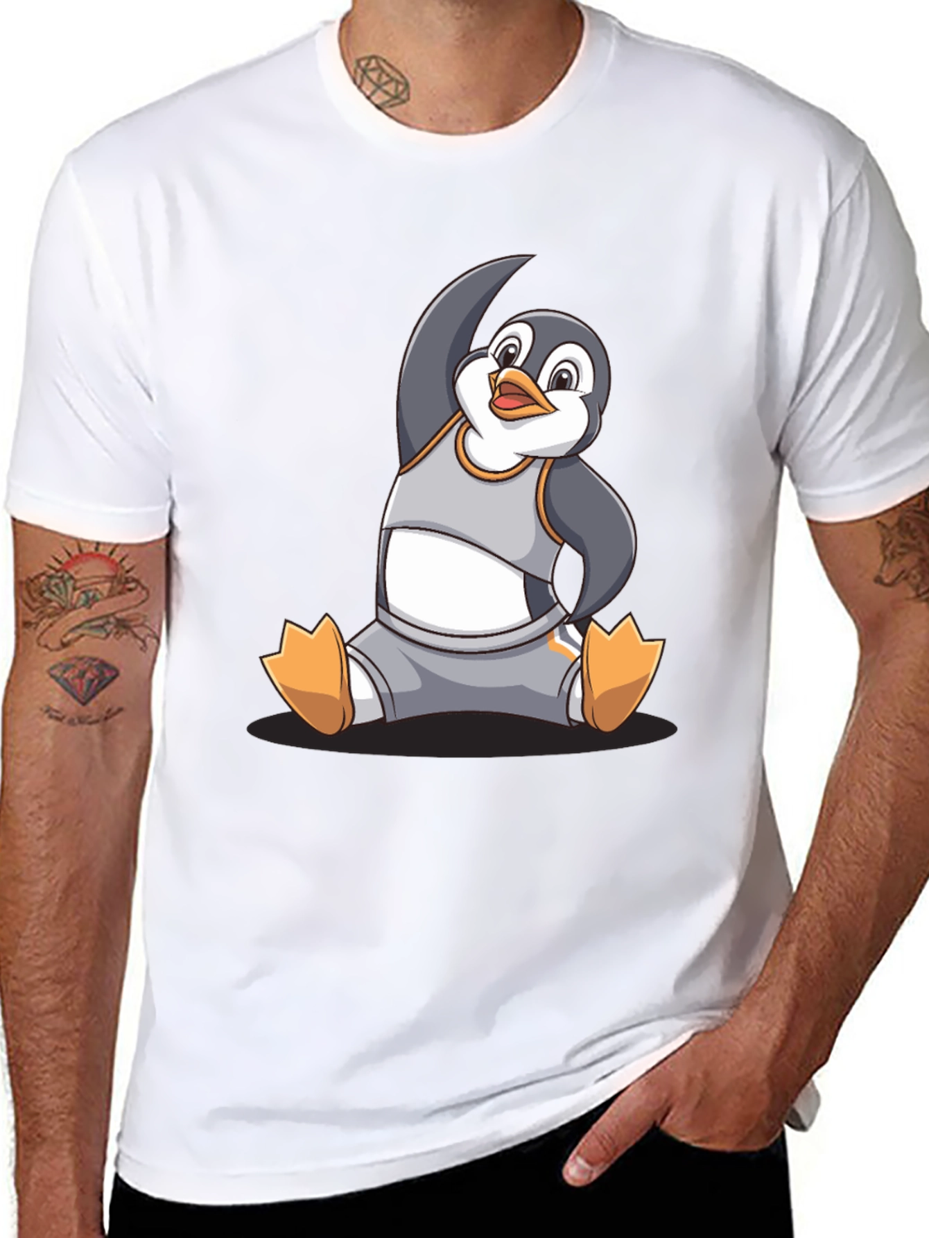 Yoga Penguin Graphic T-Shirt - Comfy Cotton Blend