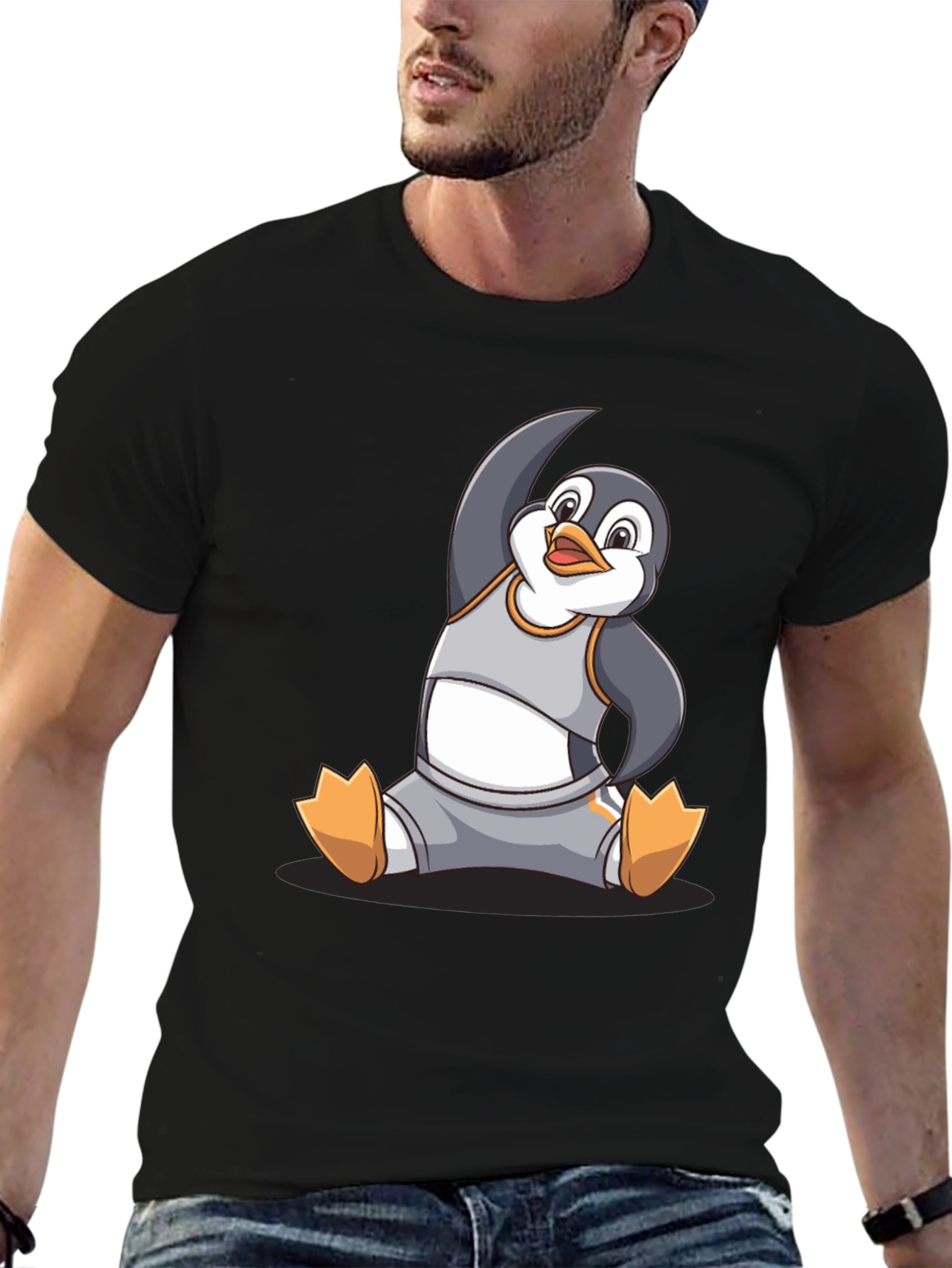 Yoga Penguin Graphic T-Shirt - Comfy Cotton Blend