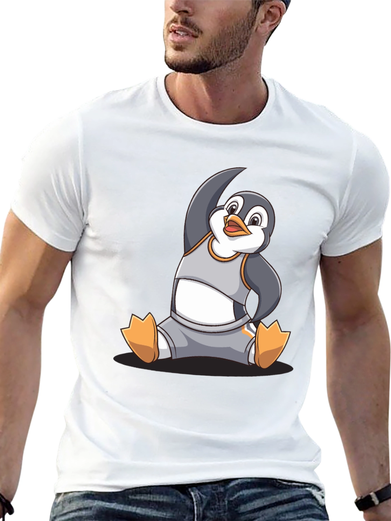 Yoga Penguin Graphic T-Shirt - Comfy Cotton Blend