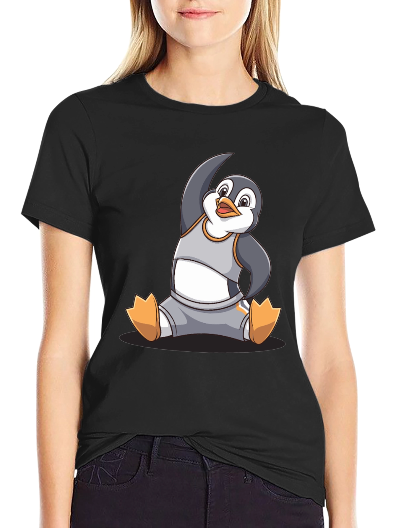 Yoga Penguin Graphic T-Shirt - Comfy Cotton Blend