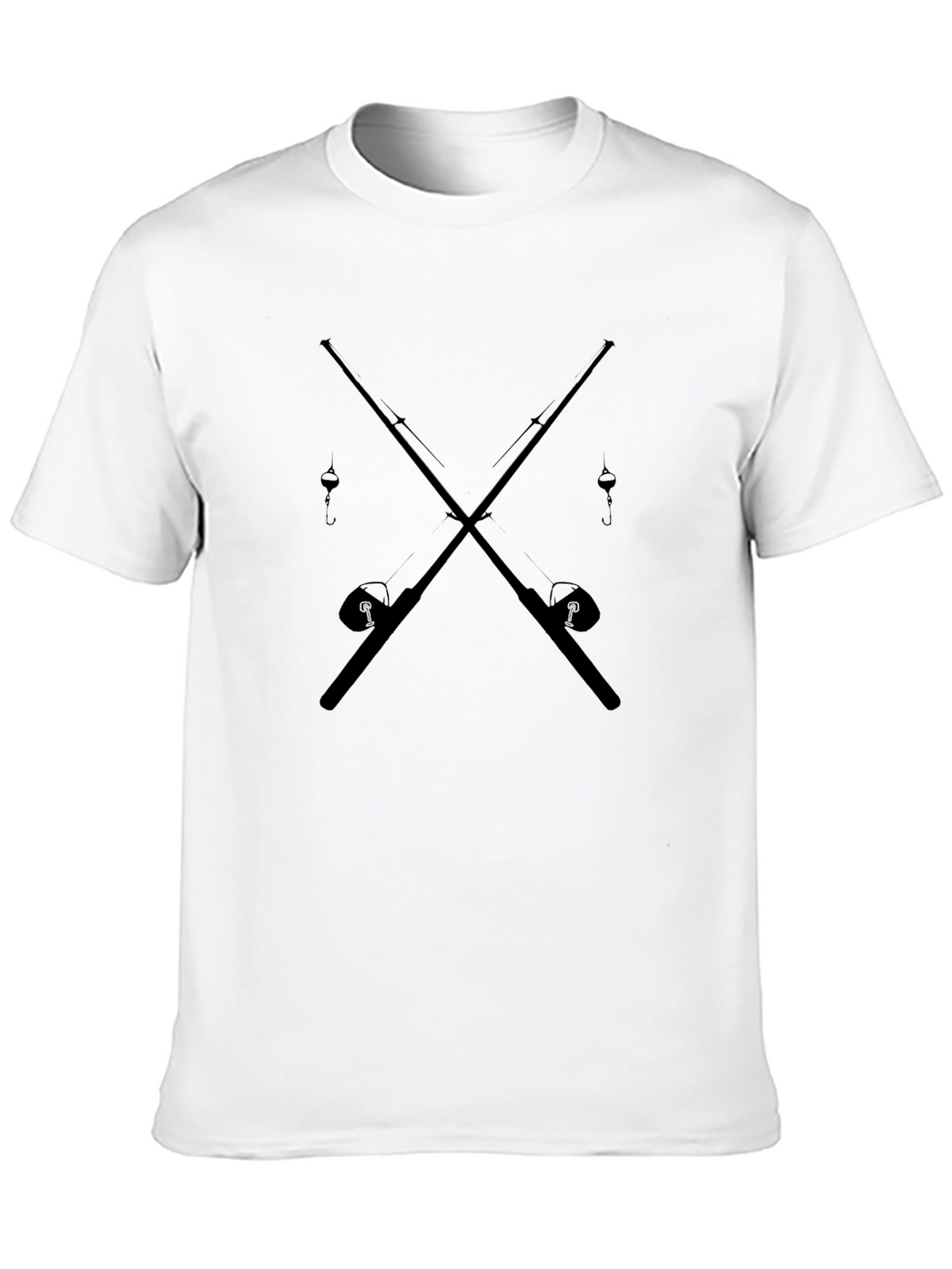 Fishing Rods Mens Black T-Shirt