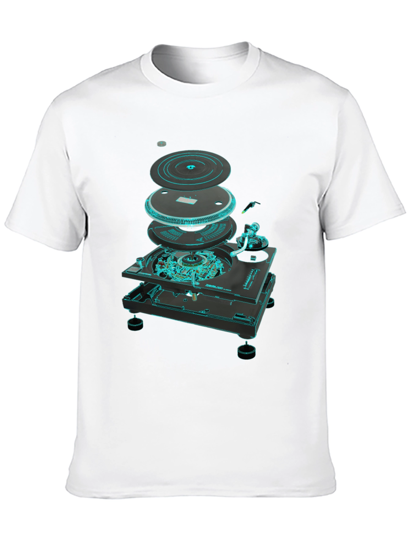 DJ Turntable Exploded View Graphic Tee