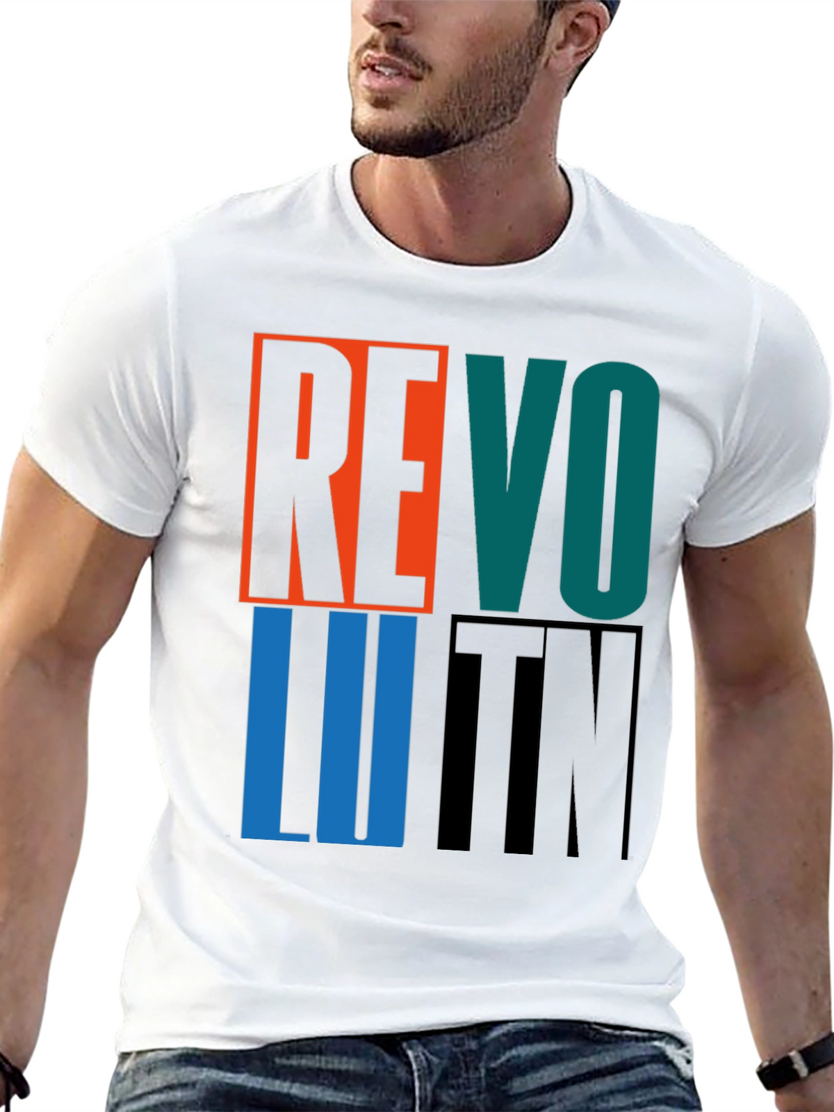 Revolution Graphic Print Crew Neck T-Shirt