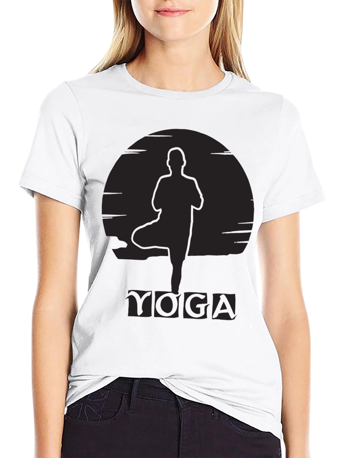 Yoga Silhouette Graphic T-Shirt
