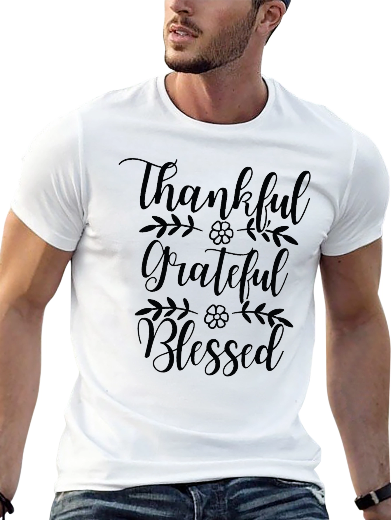Thankful Grateful Blessed Graphic T-Shirt