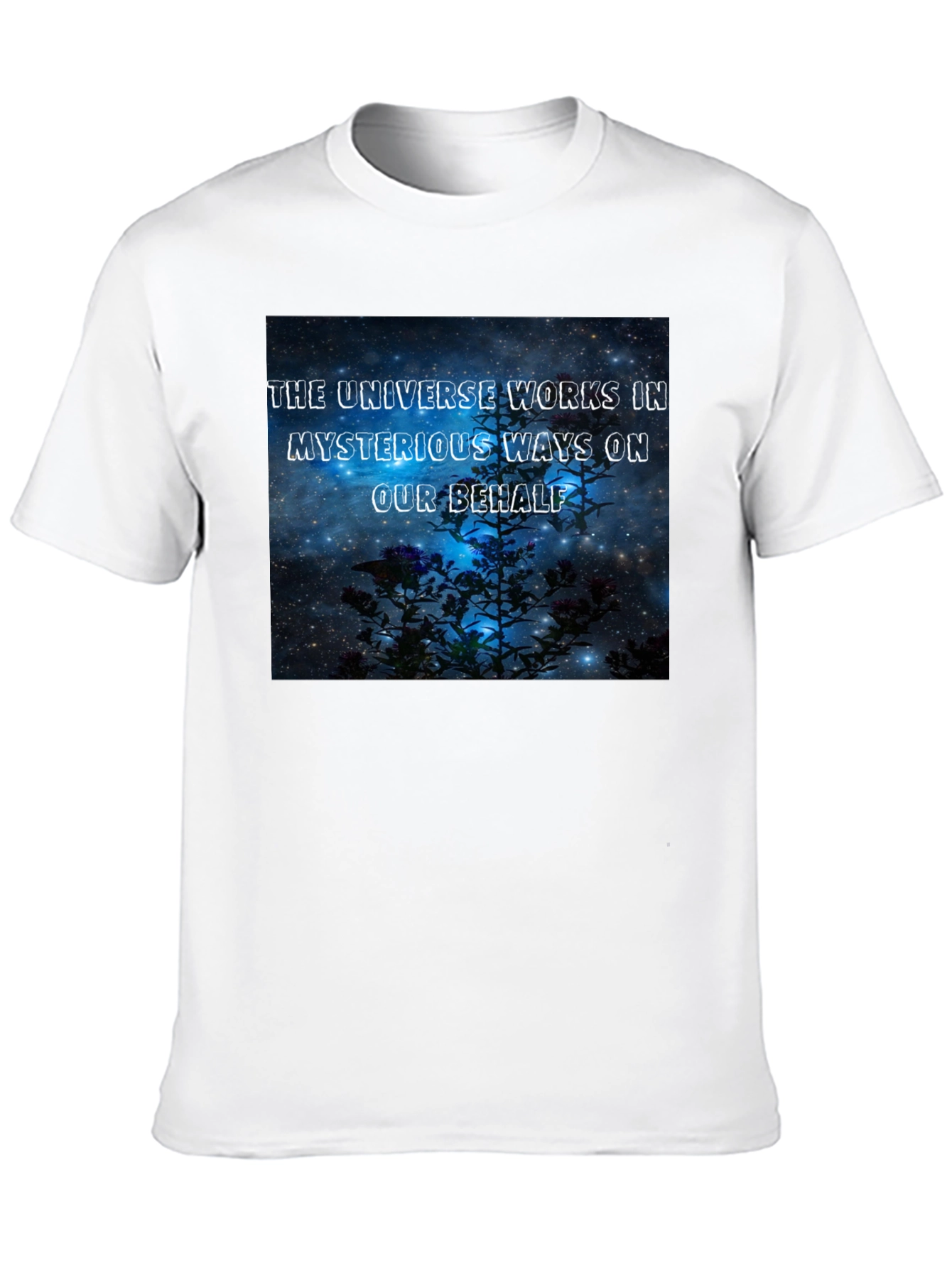 The Universe Works in Mysterious Ways Black T-Shirt