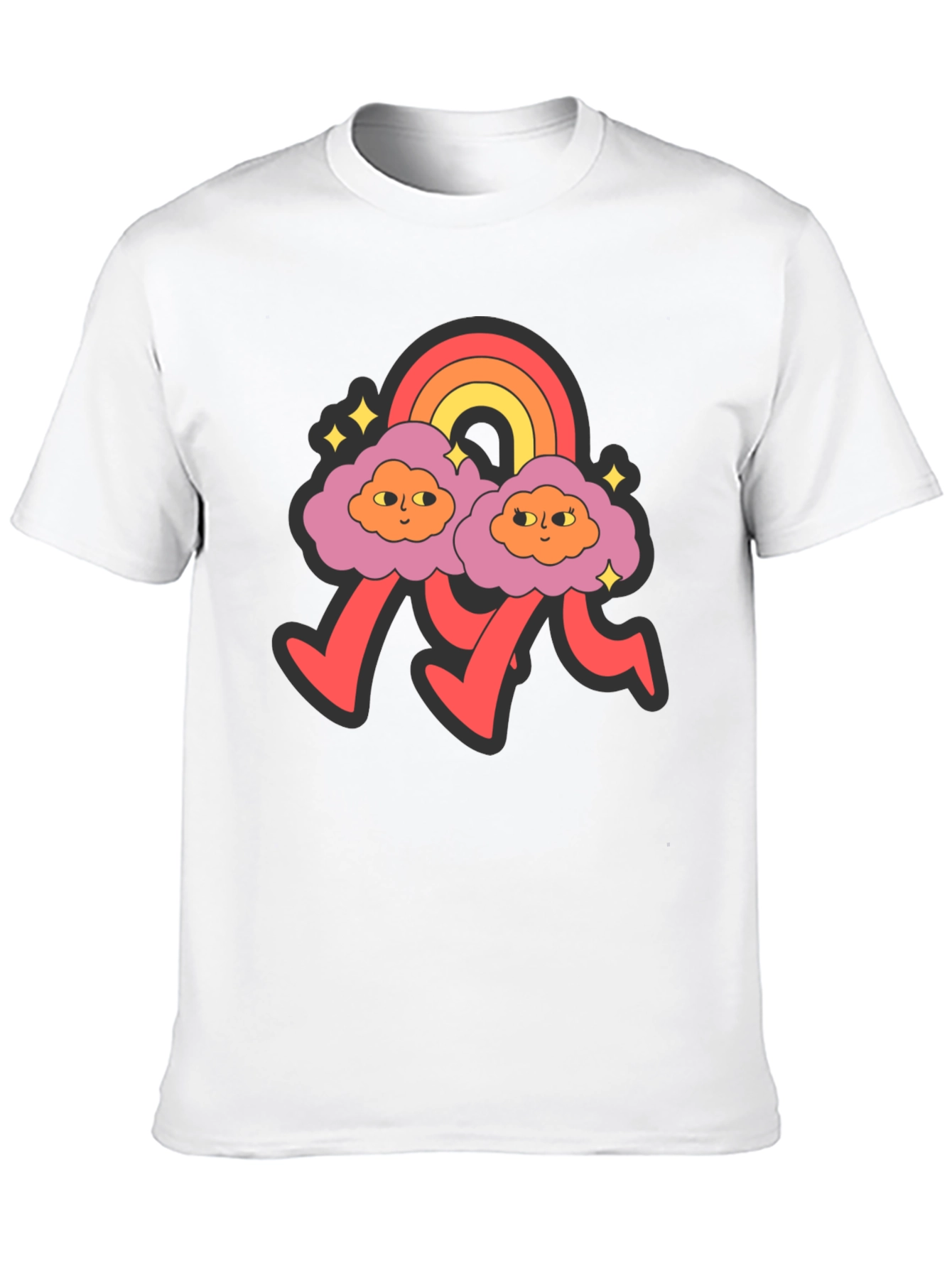 Retro Cloud Rainbow Graphic Tee