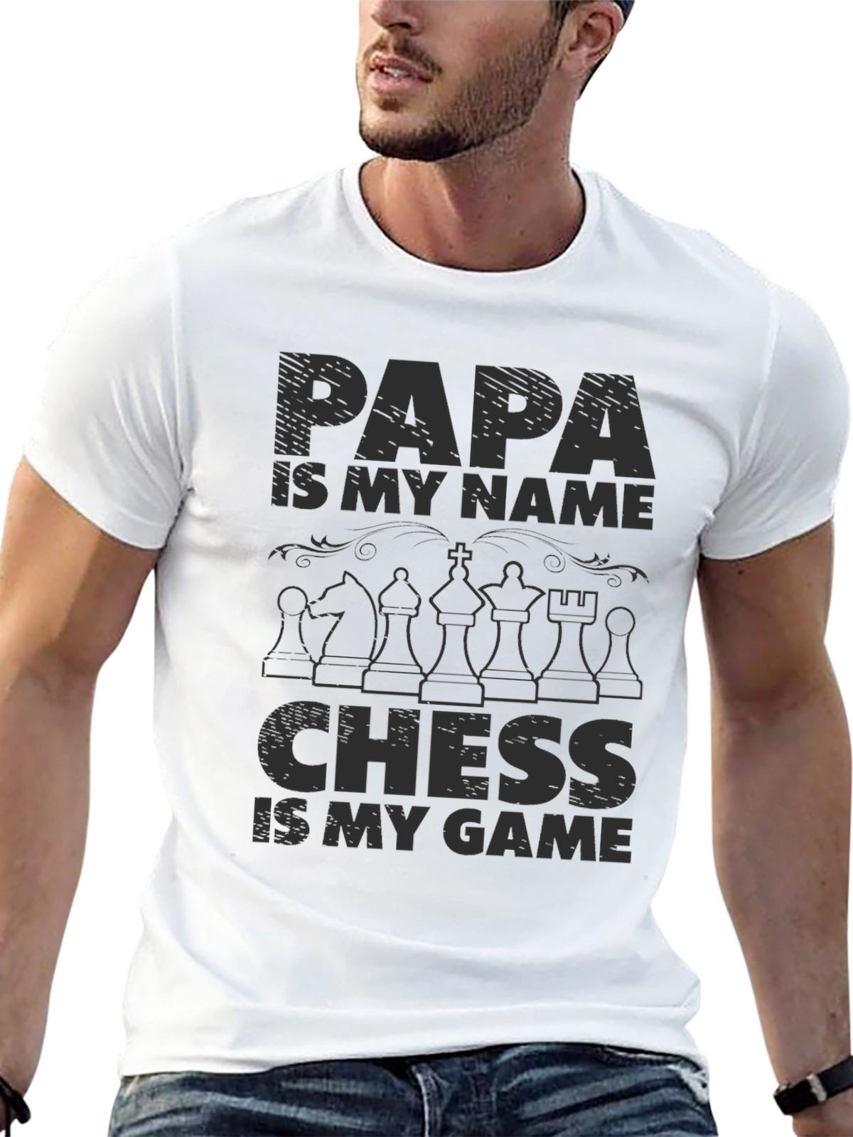 Papa Chess Game Graphic T-Shirt