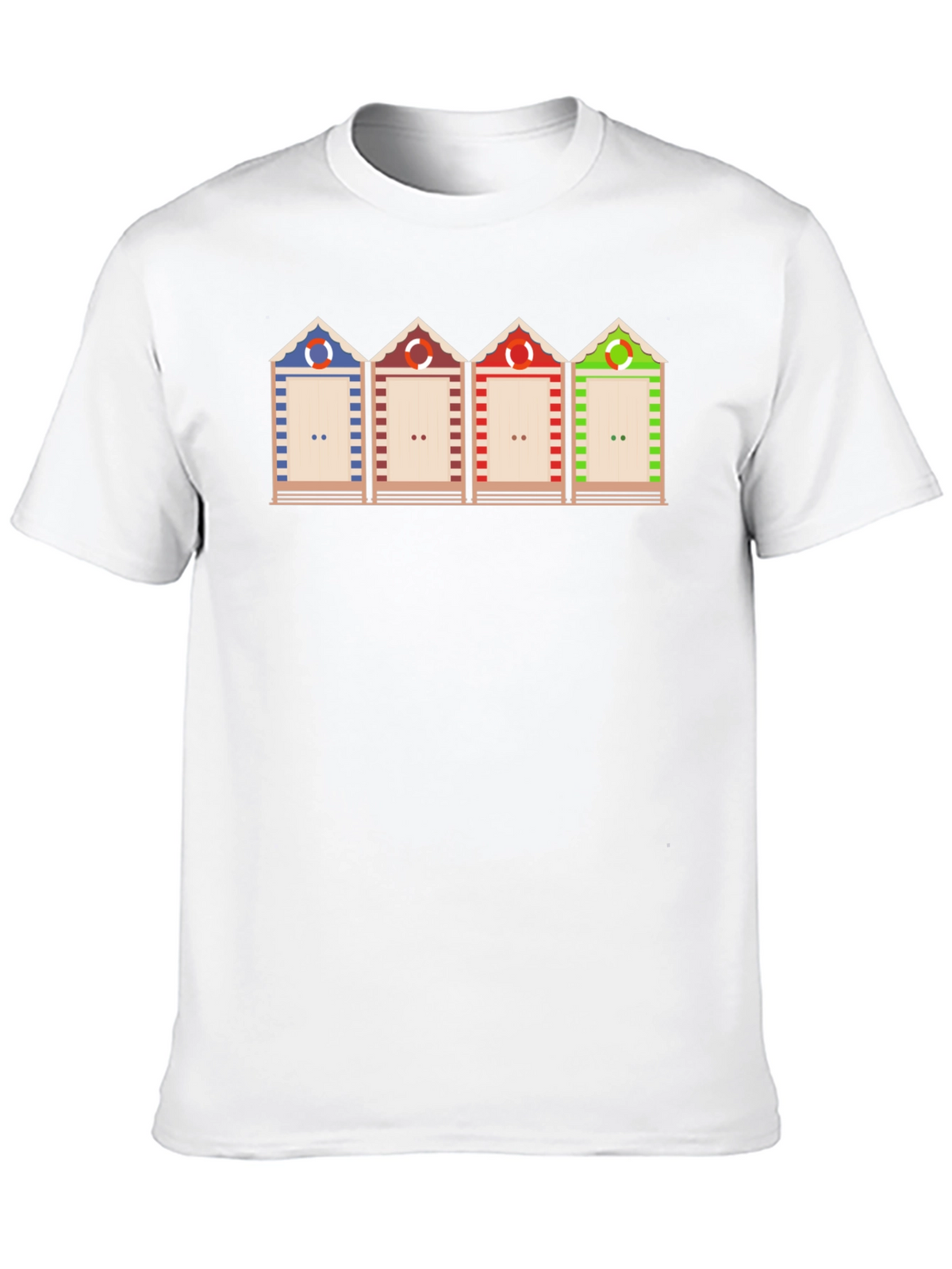 Beach Huts Graphic T-Shirt Unique Design