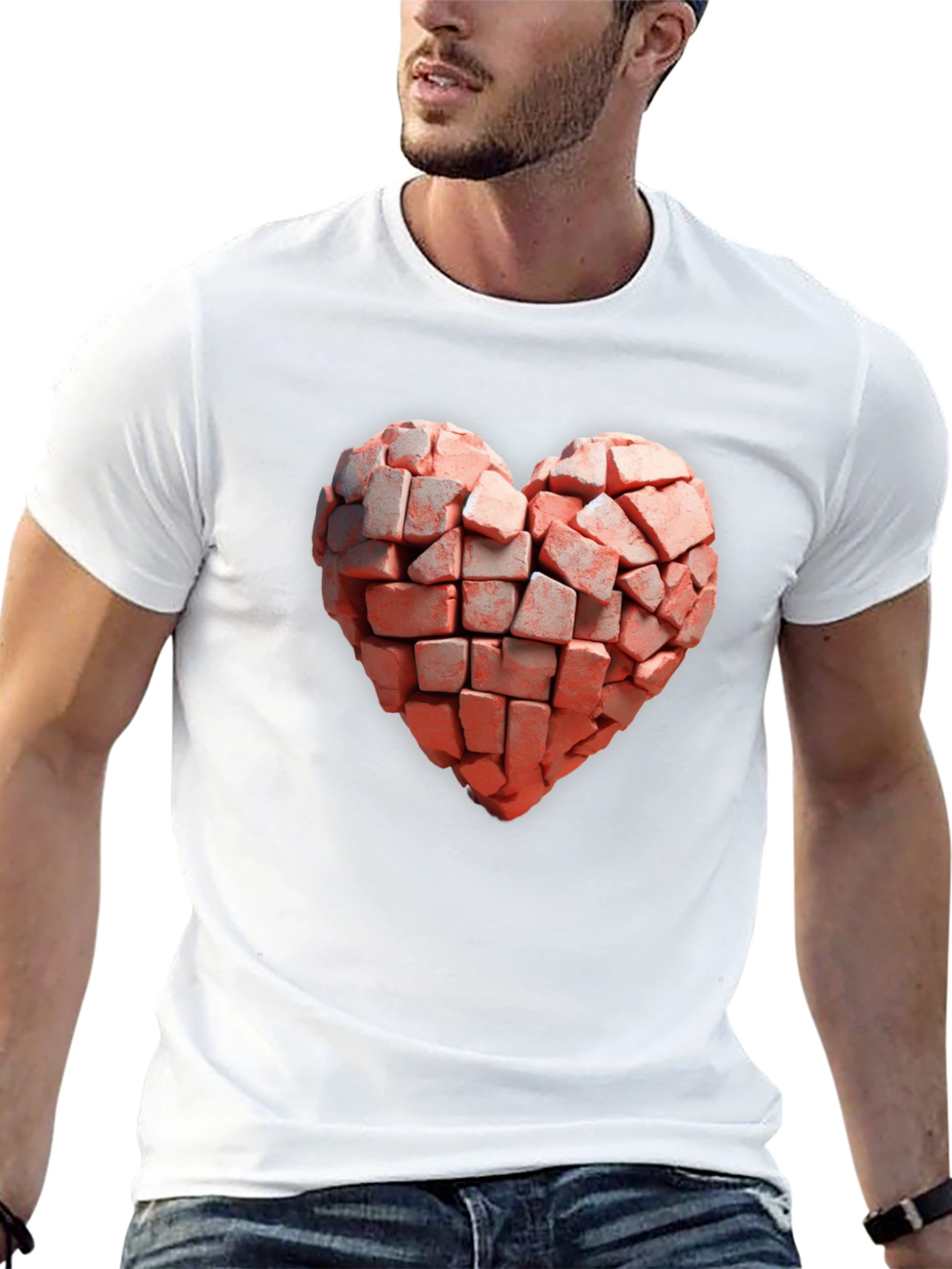 Brick Heart Graphic Black T-Shirt