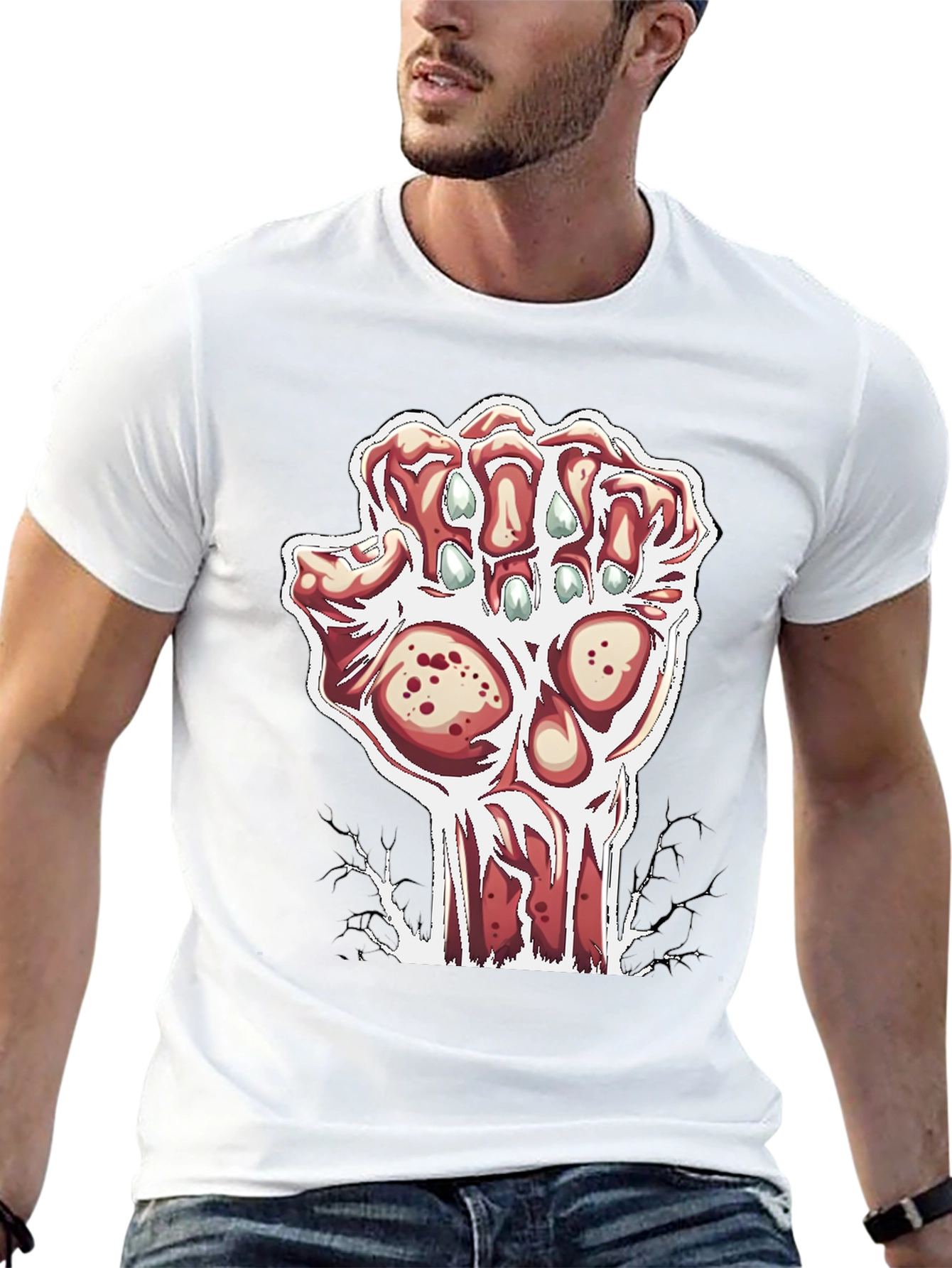 Zombie Hand Graphic Black T-Shirt