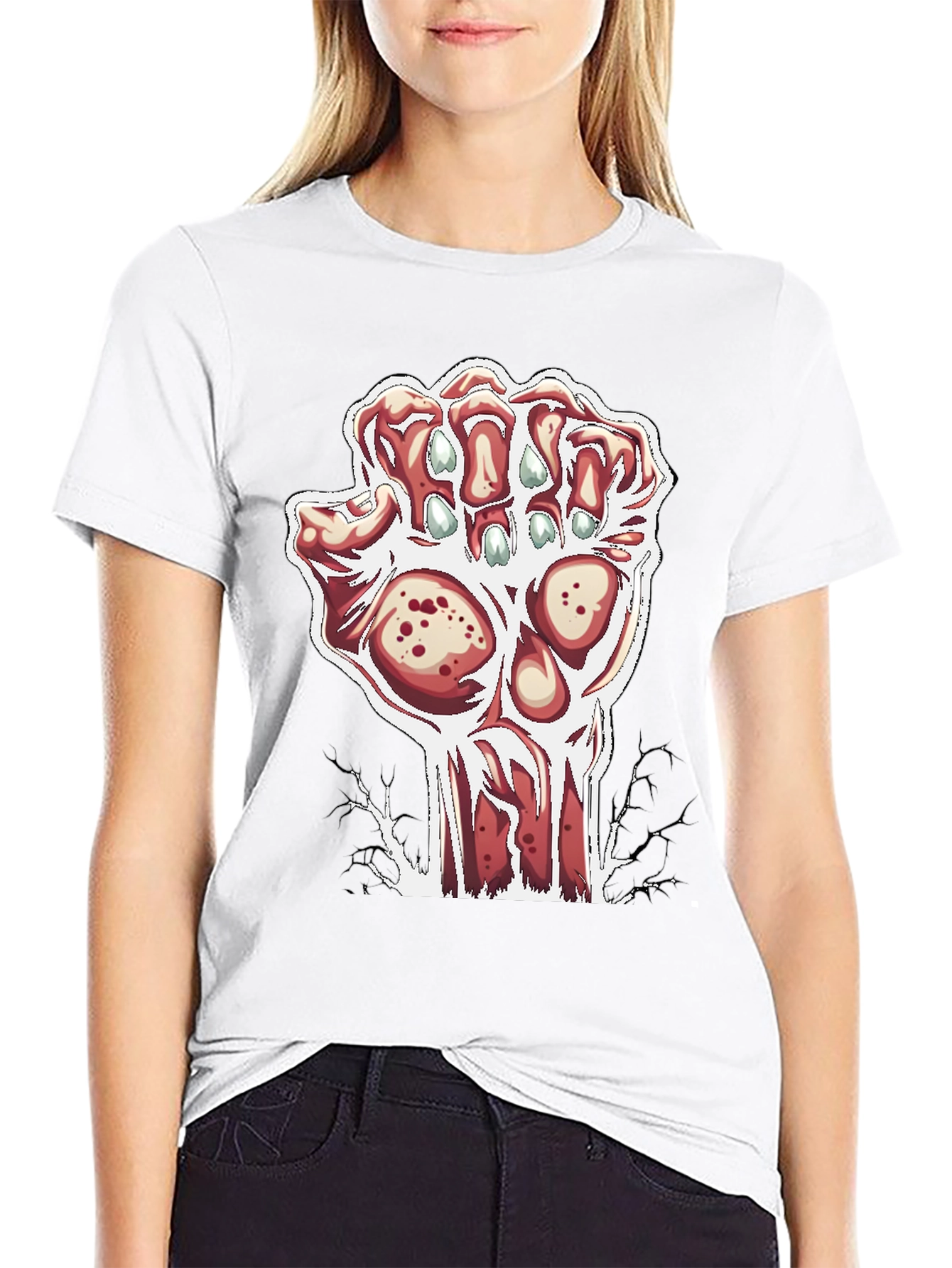Zombie Hand Graphic Black T-Shirt
