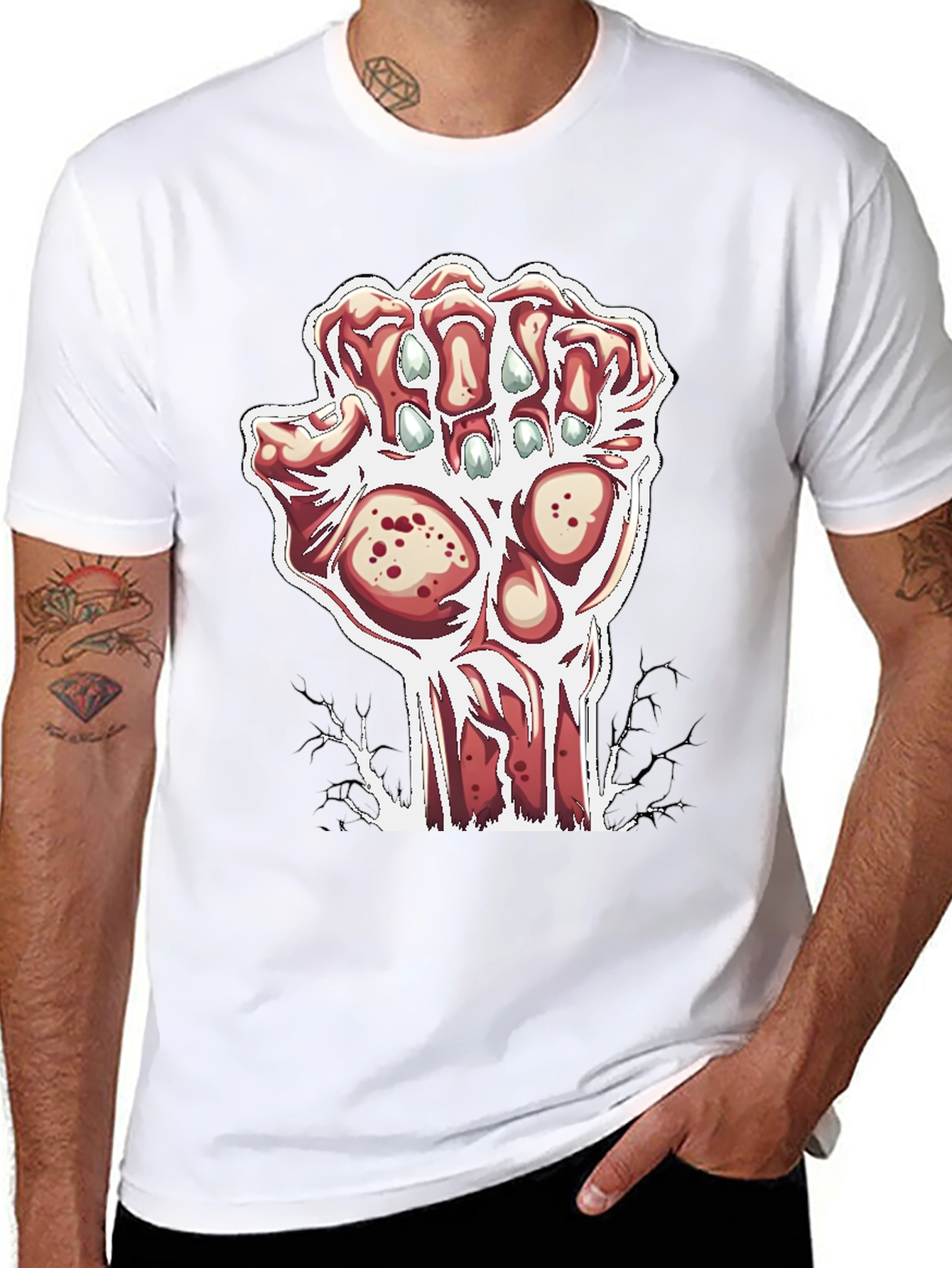 Zombie Hand Graphic Black T-Shirt